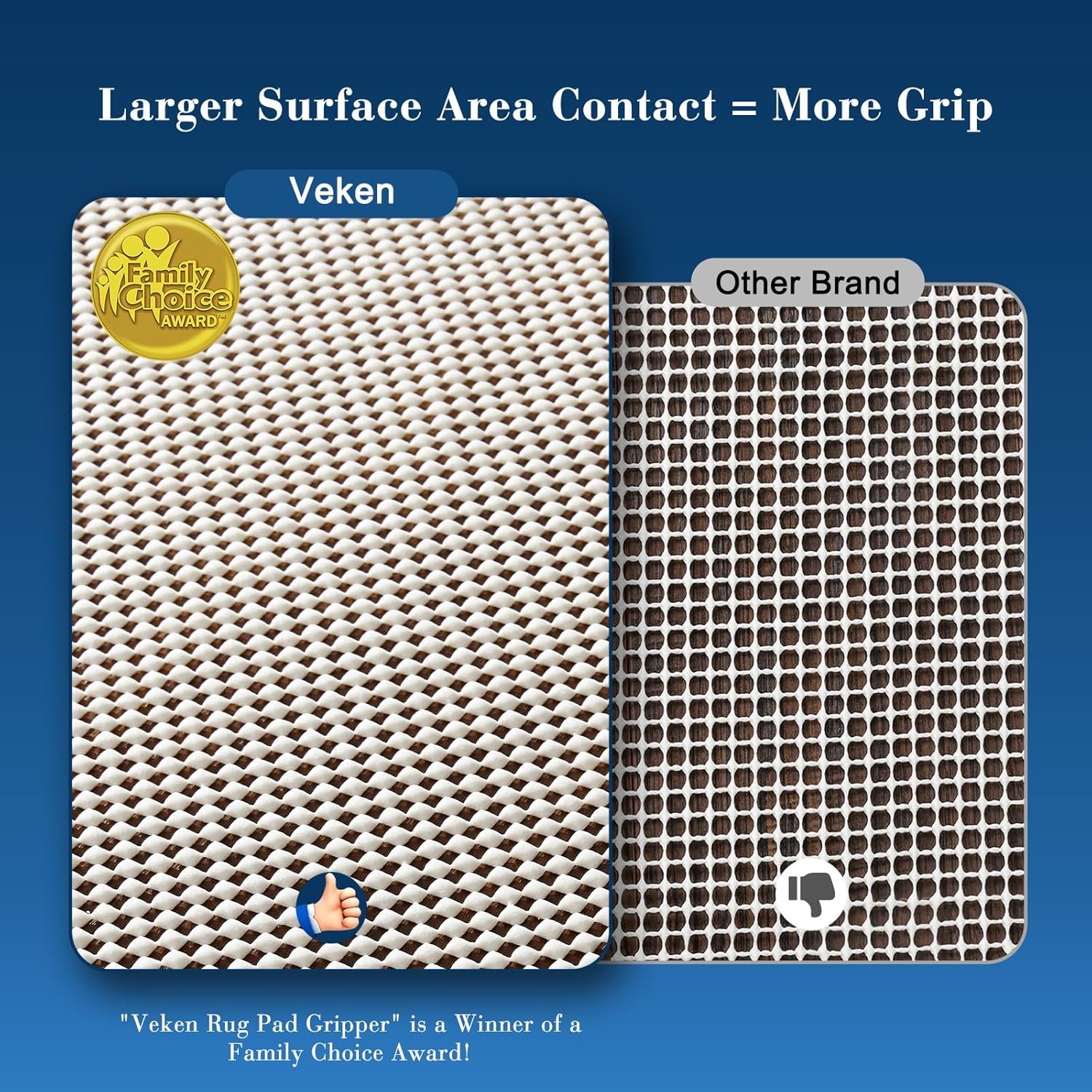 image:imageVeken 6 Ft Round Rug Pad Gripper for Hardwood Floors Non Slip Circle Rug Pads for Area Rugs Thick Rug Grippers for Tile Floors Under Carpet Anti Skid Mat Keep Your Rugs Safe and in Place6 x 8 Rectangular