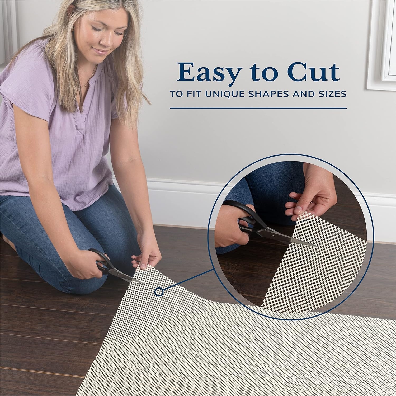 image:imageVeken 6 Ft Round Rug Pad Gripper for Hardwood Floors Non Slip Circle Rug Pads for Area Rugs Thick Rug Grippers for Tile Floors Under Carpet Anti Skid Mat Keep Your Rugs Safe and in Place5 x 7 Rectangular