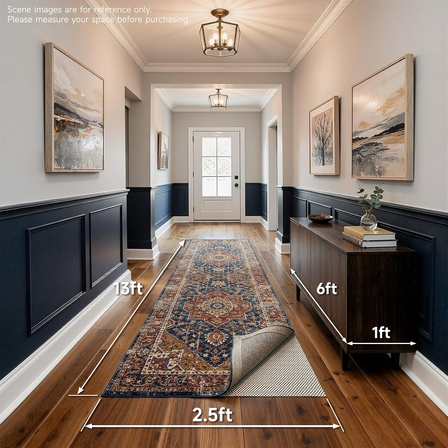 image:imageVeken 6 Ft Round Rug Pad Gripper for Hardwood Floors Non Slip Circle Rug Pads for Area Rugs Thick Rug Grippers for Tile Floors Under Carpet Anti Skid Mat Keep Your Rugs Safe and in Place26 x 13 Rectangular