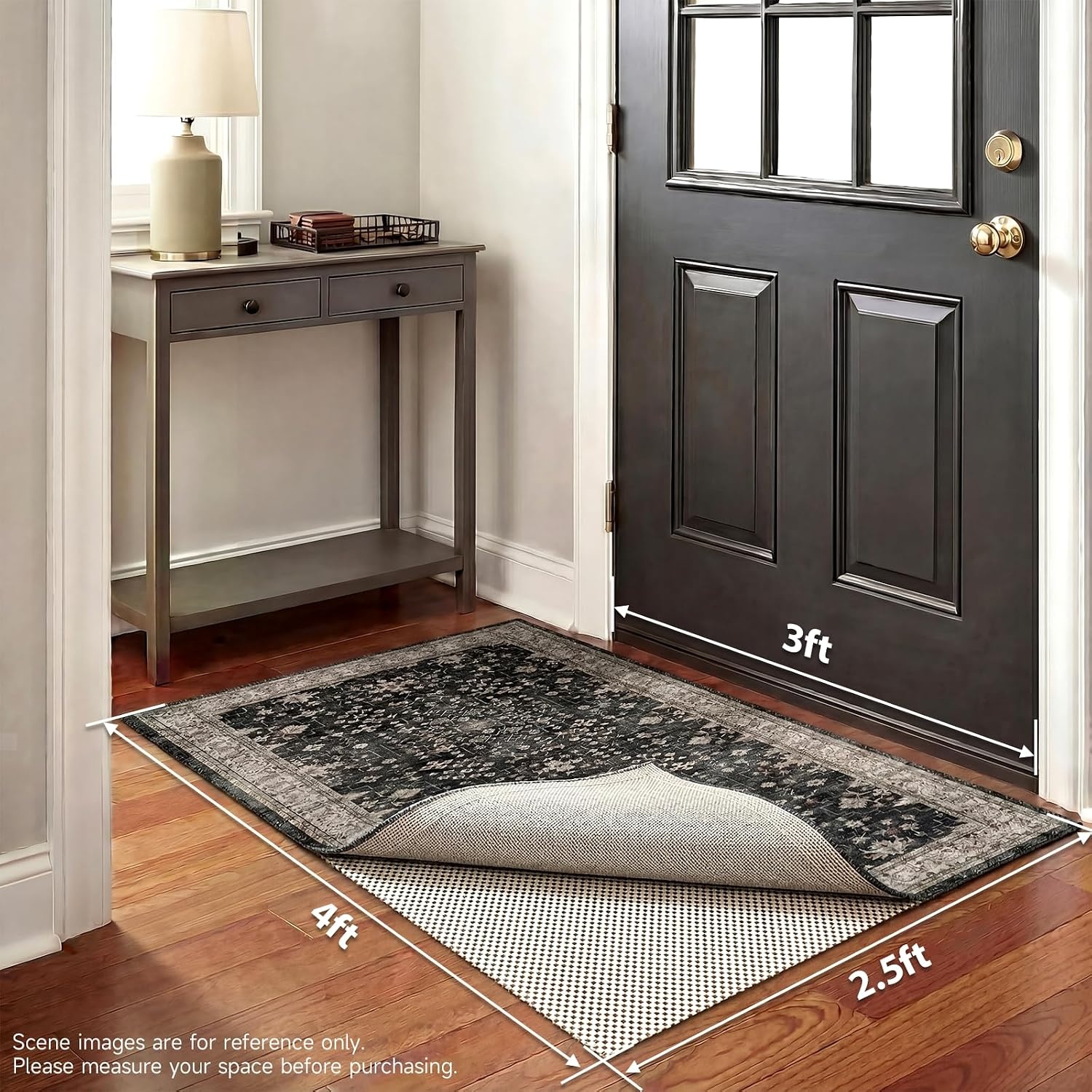 image:imageVeken 6 Ft Round Rug Pad Gripper for Hardwood Floors Non Slip Circle Rug Pads for Area Rugs Thick Rug Grippers for Tile Floors Under Carpet Anti Skid Mat Keep Your Rugs Safe and in Place26 x 4 Rectangular