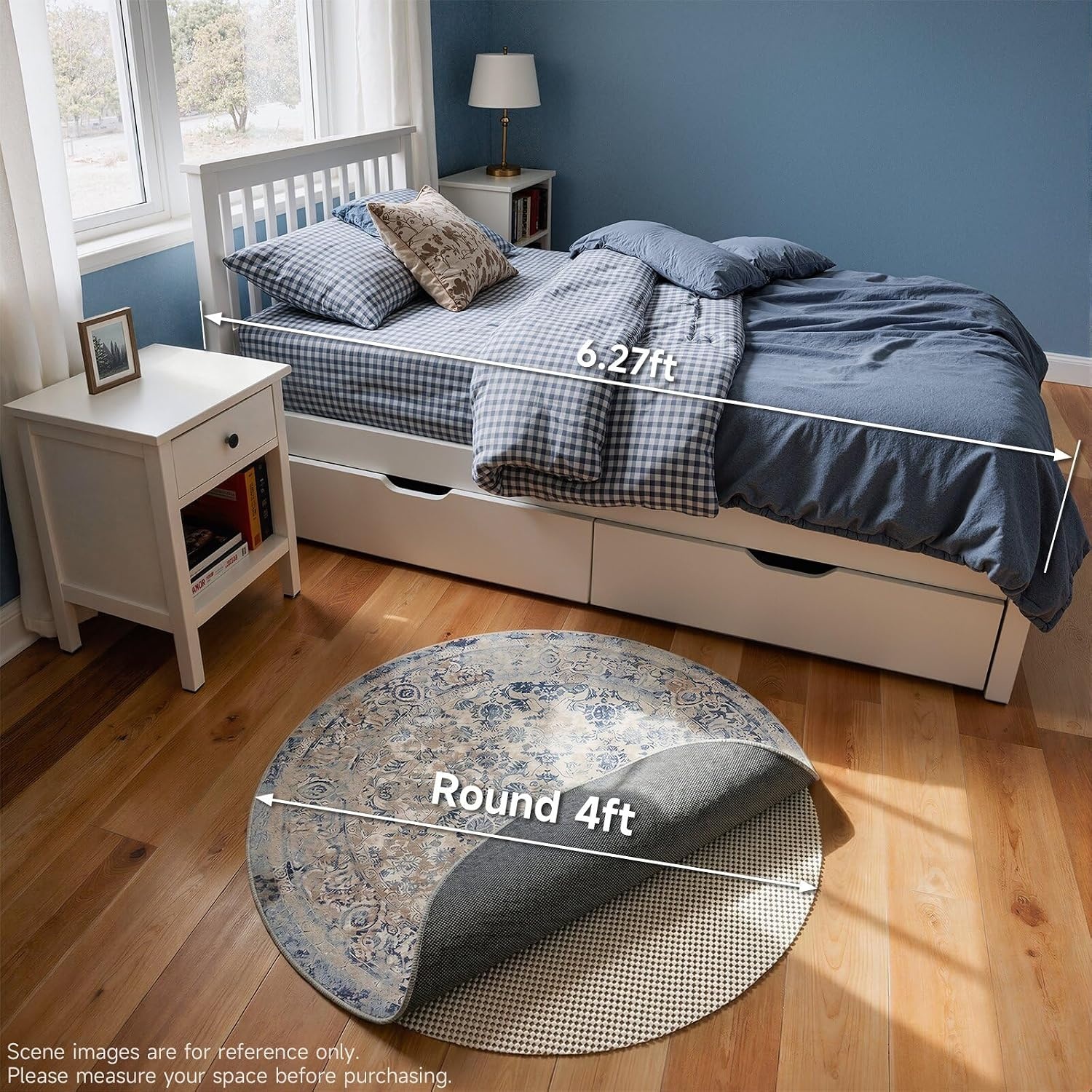 image:imageVeken 6 Ft Round Rug Pad Gripper for Hardwood Floors Non Slip Circle Rug Pads for Area Rugs Thick Rug Grippers for Tile Floors Under Carpet Anti Skid Mat Keep Your Rugs Safe and in Place4 Round