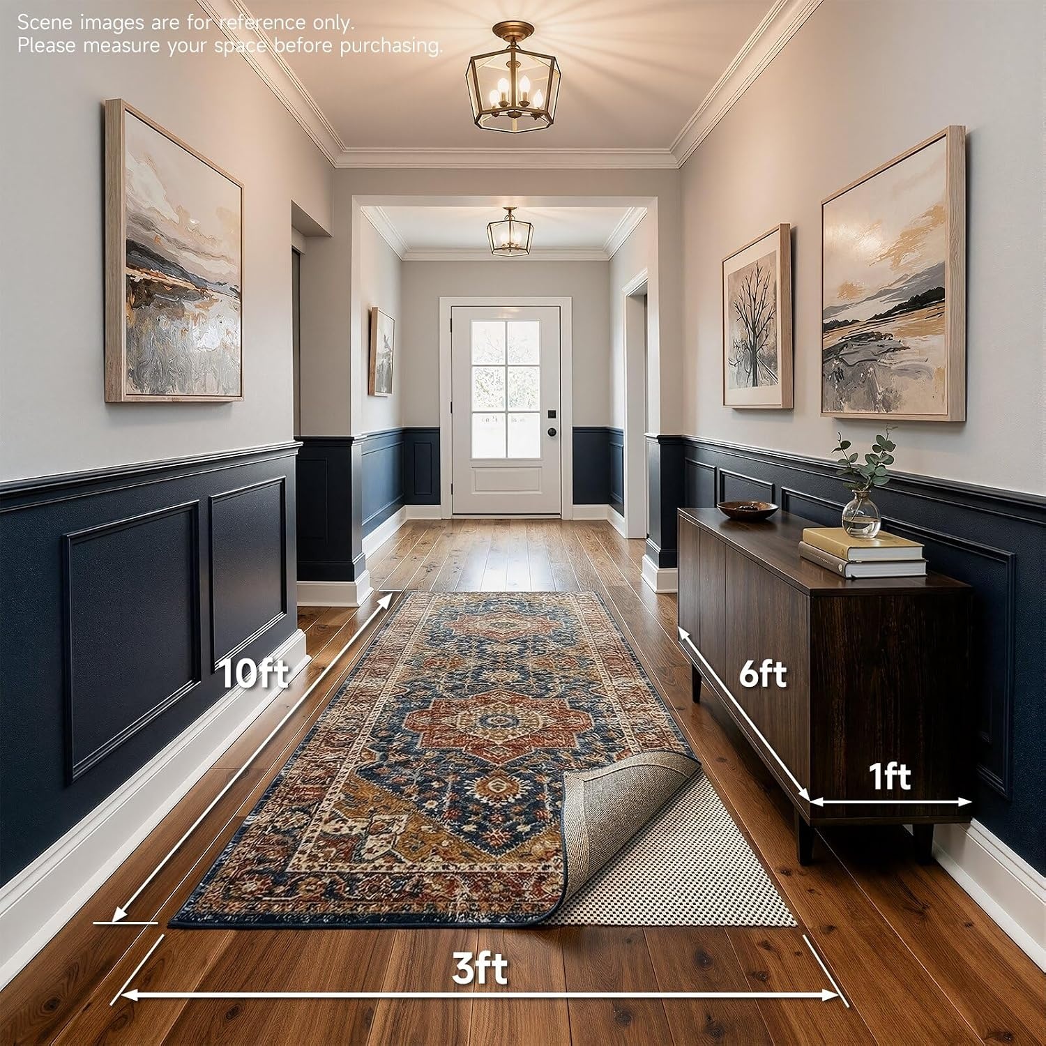 image:imageVeken 6 Ft Round Rug Pad Gripper for Hardwood Floors Non Slip Circle Rug Pads for Area Rugs Thick Rug Grippers for Tile Floors Under Carpet Anti Skid Mat Keep Your Rugs Safe and in Place3 x 10 Rectangular