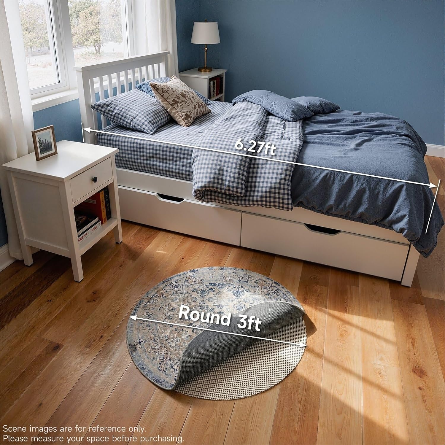 image:imageVeken 6 Ft Round Rug Pad Gripper for Hardwood Floors Non Slip Circle Rug Pads for Area Rugs Thick Rug Grippers for Tile Floors Under Carpet Anti Skid Mat Keep Your Rugs Safe and in Place3 Round