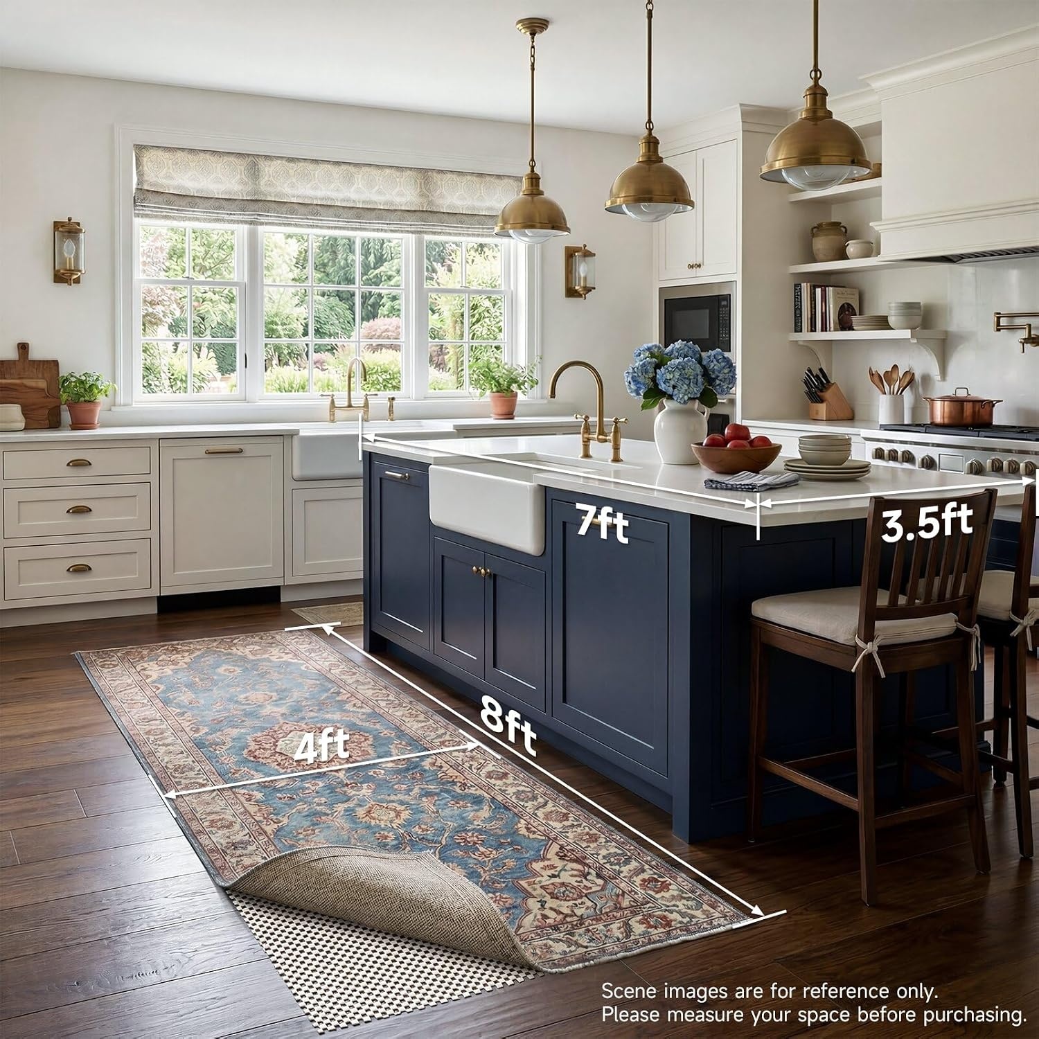 image:imageVeken 6 Ft Round Rug Pad Gripper for Hardwood Floors Non Slip Circle Rug Pads for Area Rugs Thick Rug Grippers for Tile Floors Under Carpet Anti Skid Mat Keep Your Rugs Safe and in Place4 x 8 Rectangular