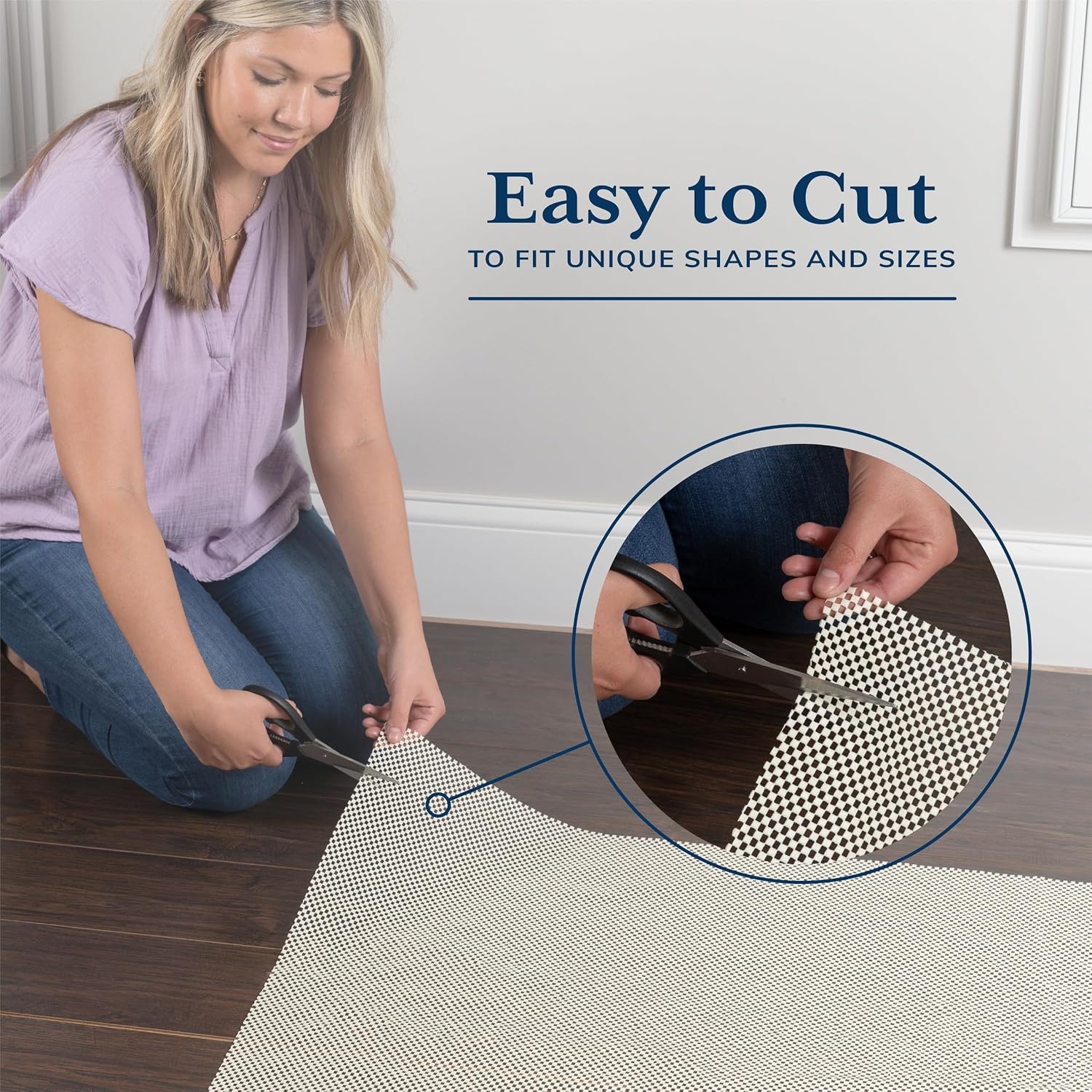 image:imageVeken 6 Ft Round Rug Pad Gripper for Hardwood Floors Non Slip Circle Rug Pads for Area Rugs Thick Rug Grippers for Tile Floors Under Carpet Anti Skid Mat Keep Your Rugs Safe and in Place6 x 8 Rectangular