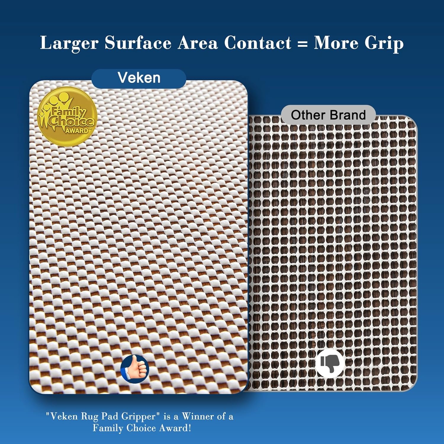 image:imageVeken 6 Ft Round Rug Pad Gripper for Hardwood Floors Non Slip Circle Rug Pads for Area Rugs Thick Rug Grippers for Tile Floors Under Carpet Anti Skid Mat Keep Your Rugs Safe and in Place6 x 9 Rectangular