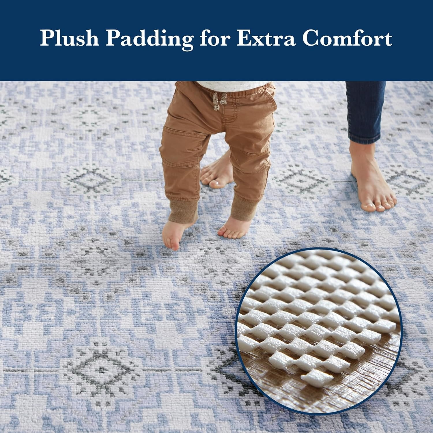 image:imageVeken 6 Ft Round Rug Pad Gripper for Hardwood Floors Non Slip Circle Rug Pads for Area Rugs Thick Rug Grippers for Tile Floors Under Carpet Anti Skid Mat Keep Your Rugs Safe and in Place5 x 7 Rectangular