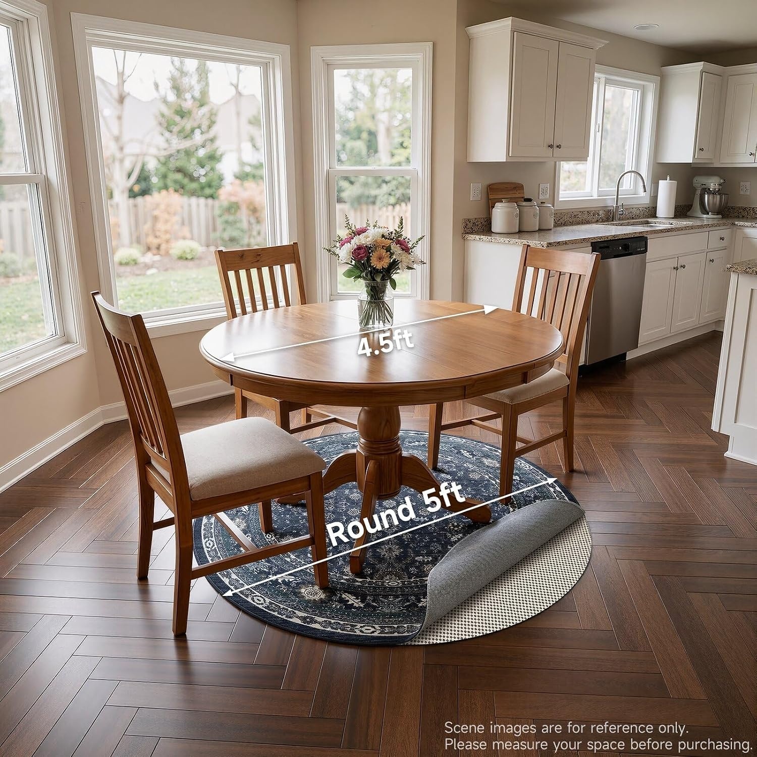 image:imageVeken 6 Ft Round Rug Pad Gripper for Hardwood Floors Non Slip Circle Rug Pads for Area Rugs Thick Rug Grippers for Tile Floors Under Carpet Anti Skid Mat Keep Your Rugs Safe and in Place5 Round
