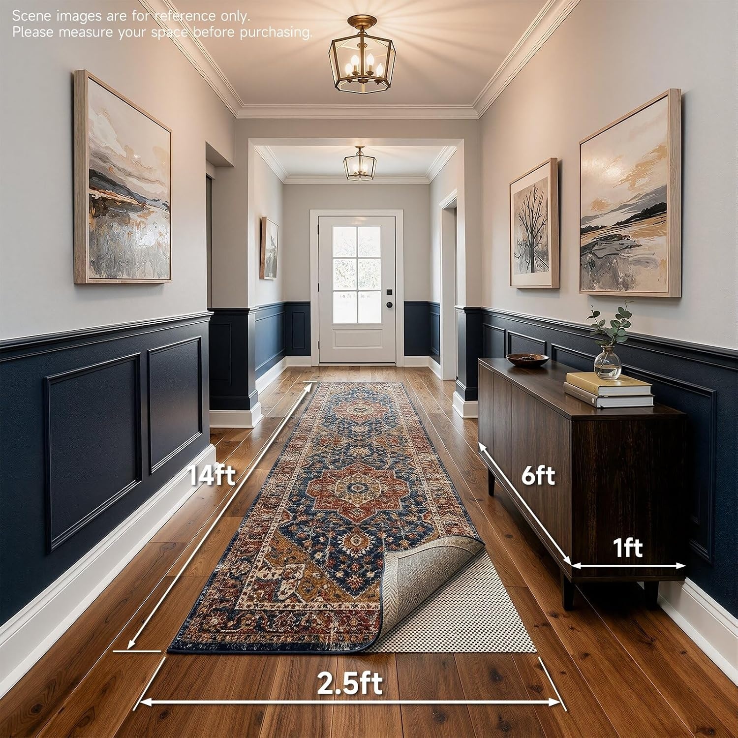image:imageVeken 6 Ft Round Rug Pad Gripper for Hardwood Floors Non Slip Circle Rug Pads for Area Rugs Thick Rug Grippers for Tile Floors Under Carpet Anti Skid Mat Keep Your Rugs Safe and in Place25 x 14 Rectangular