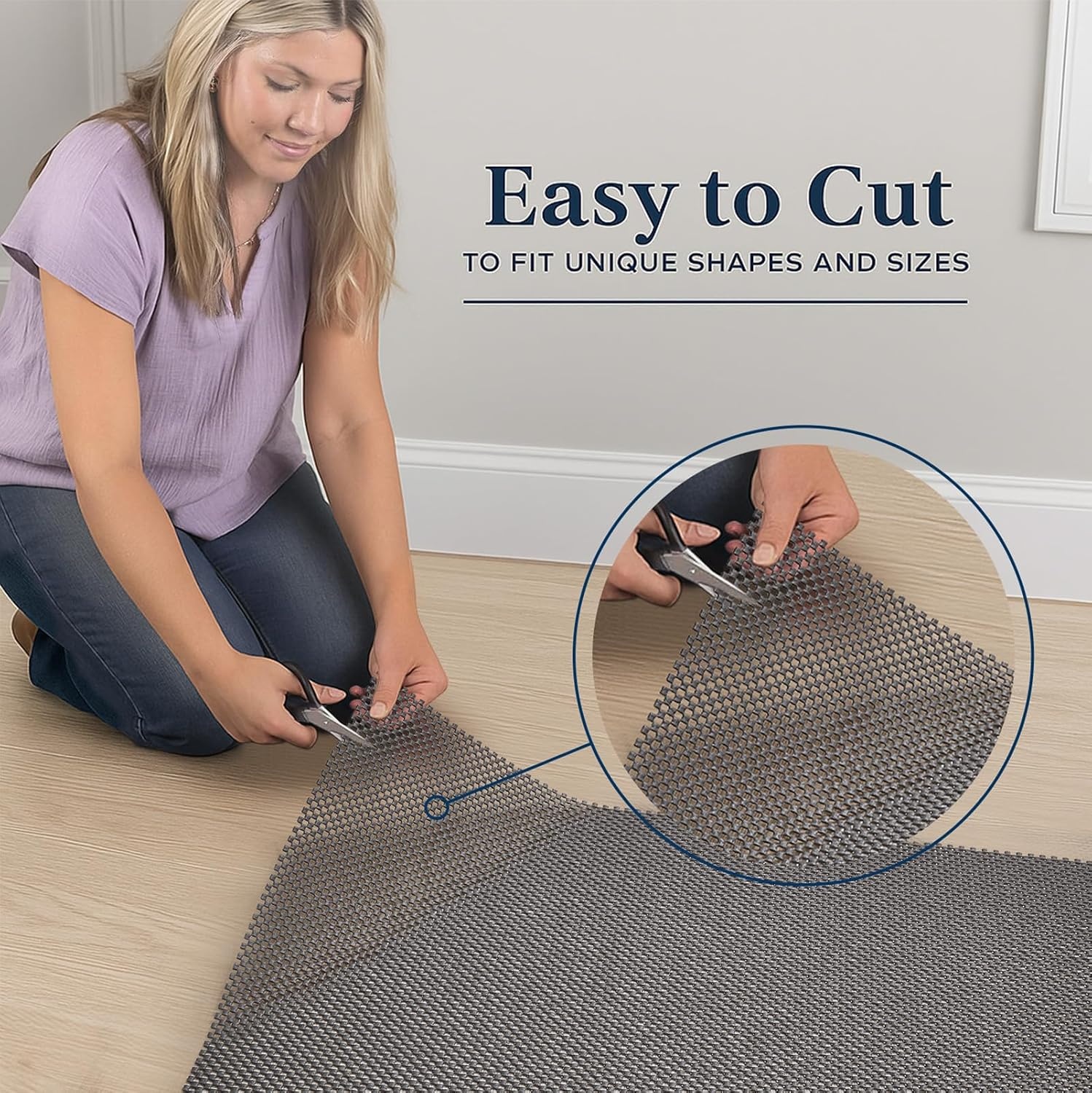 image:imageVeken 9x12 Ft Rug Pad Gripper for Hardwood Floors Non Slip Dark Grey Rug Pads for Area Rug Thick Rug Grippers for Tile Floor Under Carpet Anti Skid Mat with Over 99 Pieces AntiSlip Square PatternDark Grey