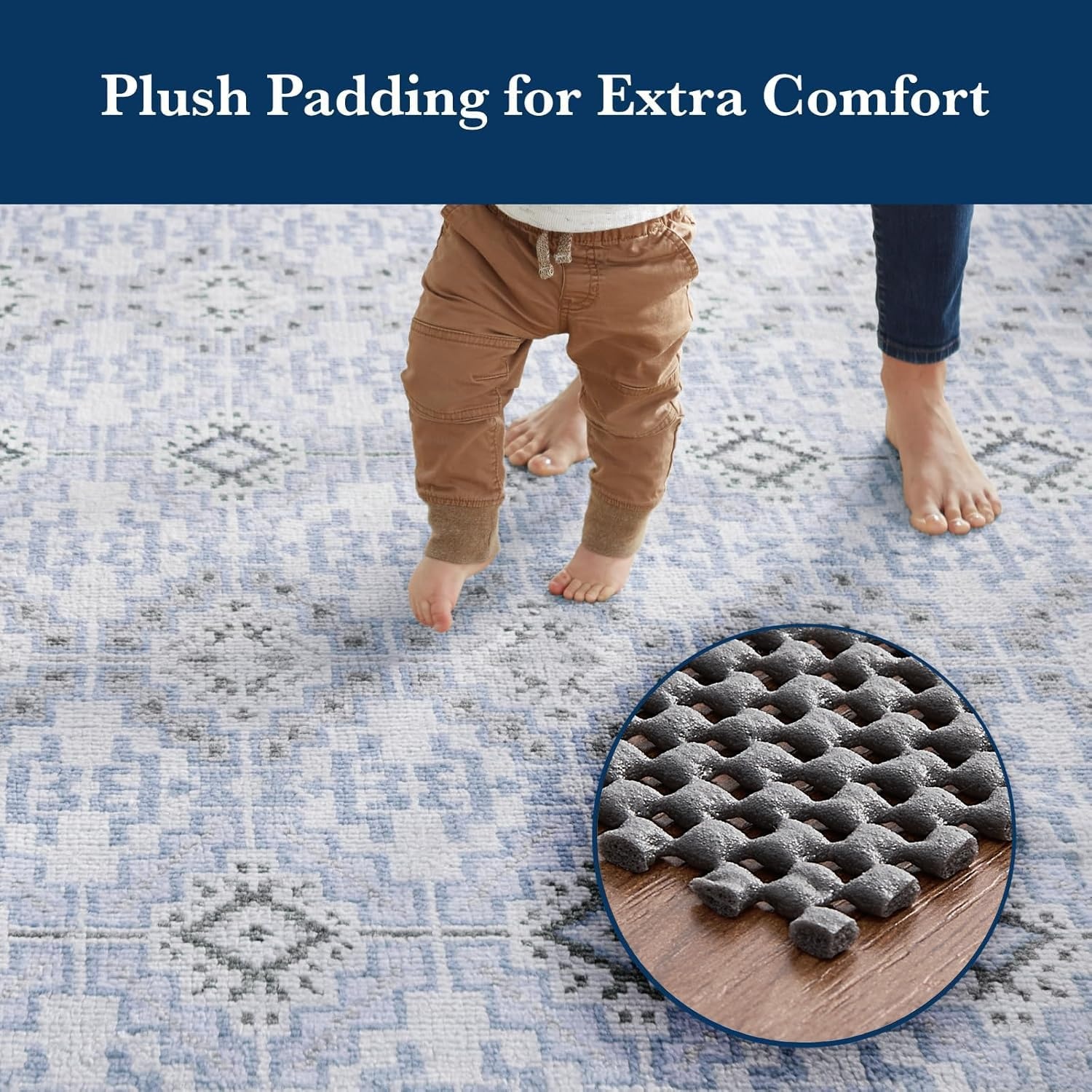 image:imageVeken 9x12 Ft Rug Pad Gripper for Hardwood Floors Non Slip Dark Grey Rug Pads for Area Rug Thick Rug Grippers for Tile Floor Under Carpet Anti Skid Mat with Over 99 Pieces AntiSlip Square PatternDark Grey