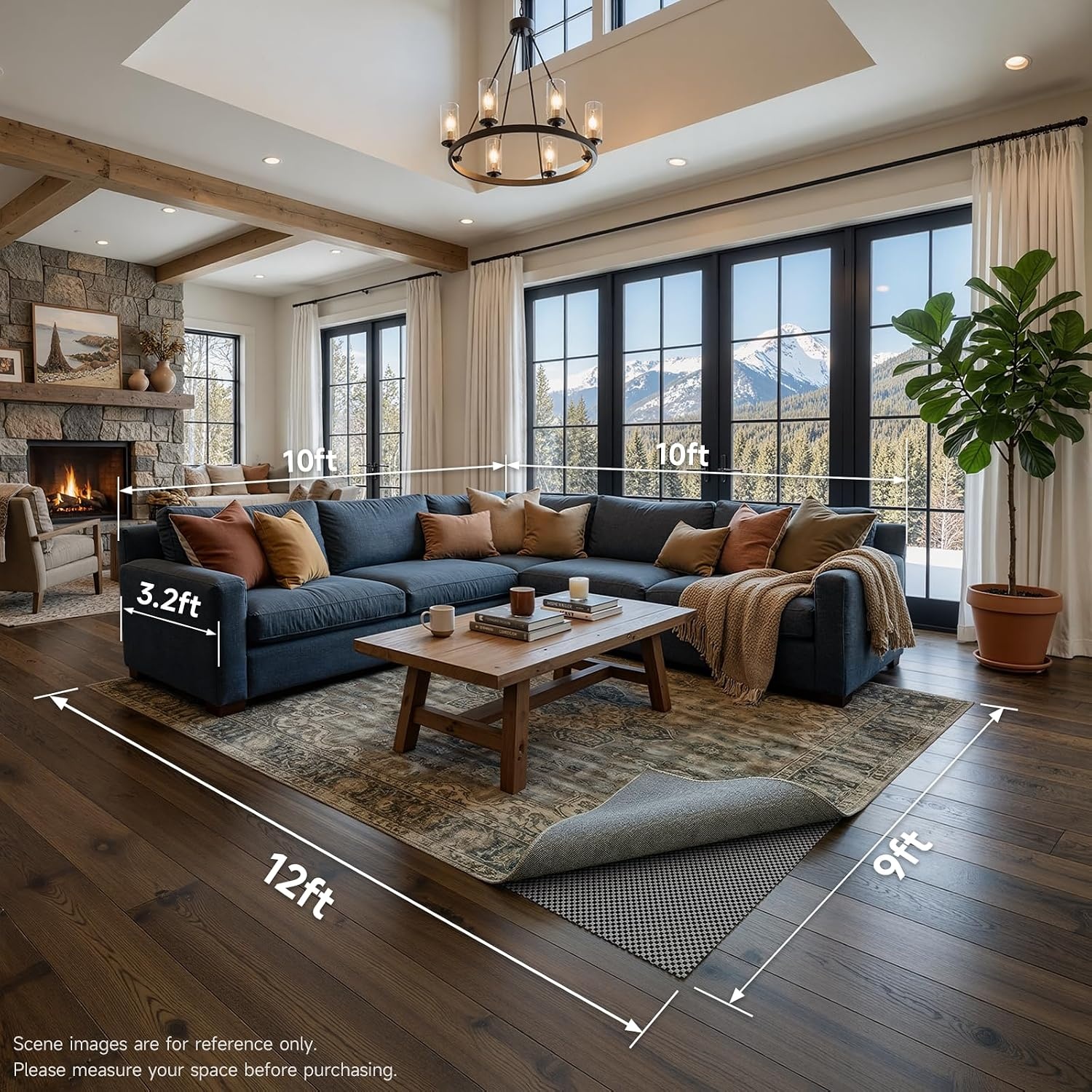 image:imageVeken 9x12 Ft Rug Pad Gripper for Hardwood Floors Non Slip Dark Grey Rug Pads for Area Rug Thick Rug Grippers for Tile Floor Under Carpet Anti Skid Mat with Over 99 Pieces AntiSlip Square PatternDark Grey