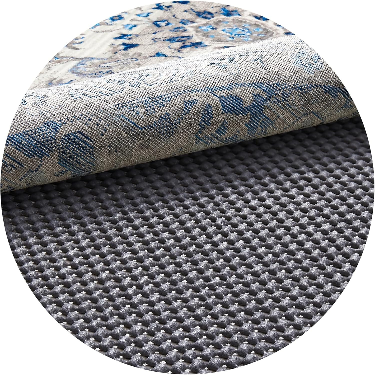 image:imageVeken 9x12 Ft Rug Pad Gripper for Hardwood Floors Non Slip Dark Grey Rug Pads for Area Rug Thick Rug Grippers for Tile Floor Under Carpet Anti Skid Mat with Over 99 Pieces AntiSlip Square PatternDark Grey