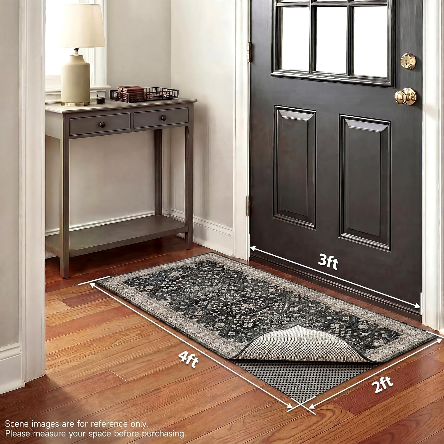 image:imageVeken 9x12 Ft Rug Pad Gripper for Hardwood Floors Non Slip Dark Grey Rug Pads for Area Rug Thick Rug Grippers for Tile Floor Under Carpet Anti Skid Mat with Over 99 Pieces AntiSlip Square PatternDark Grey