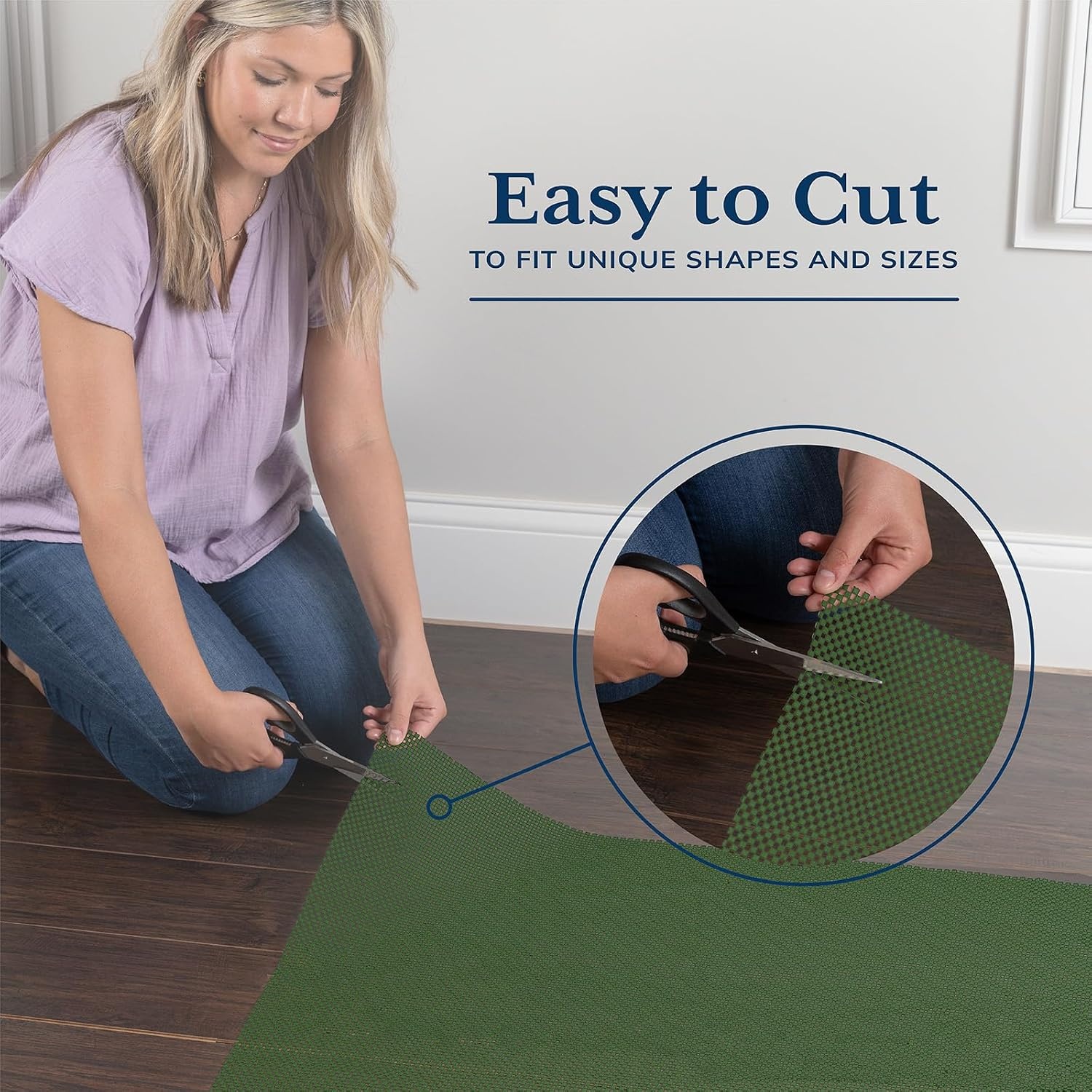 image:imageVeken 9x12 Ft Rug Pad Gripper for Hardwood Floors Non Slip Dark Grey Rug Pads for Area Rug Thick Rug Grippers for Tile Floor Under Carpet Anti Skid Mat with Over 99 Pieces AntiSlip Square PatternDark Green