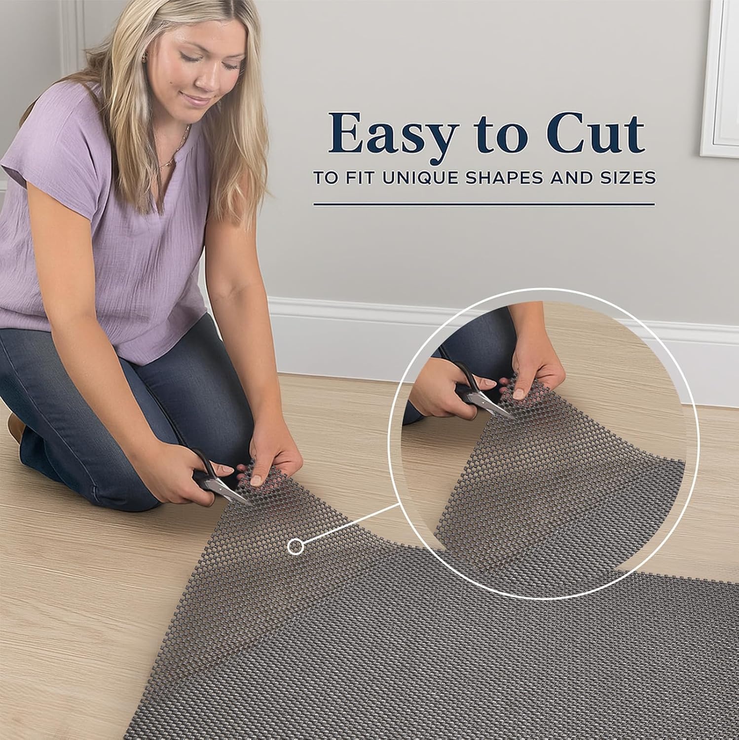 image:imageVeken 9x12 Ft Rug Pad Gripper for Hardwood Floors Non Slip Dark Grey Rug Pads for Area Rug Thick Rug Grippers for Tile Floor Under Carpet Anti Skid Mat with Over 99 Pieces AntiSlip Square PatternDark Grey