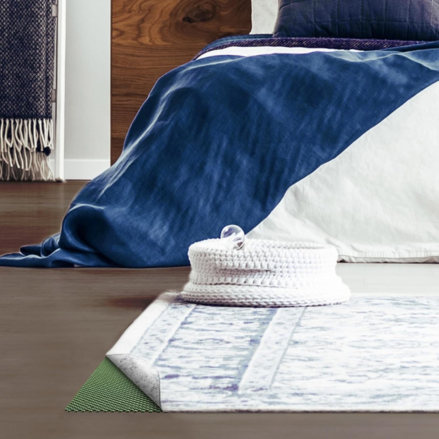 image:imageVeken 9x12 Ft Rug Pad Gripper for Hardwood Floors Non Slip Dark Grey Rug Pads for Area Rug Thick Rug Grippers for Tile Floor Under Carpet Anti Skid Mat with Over 99 Pieces AntiSlip Square PatternDark Green