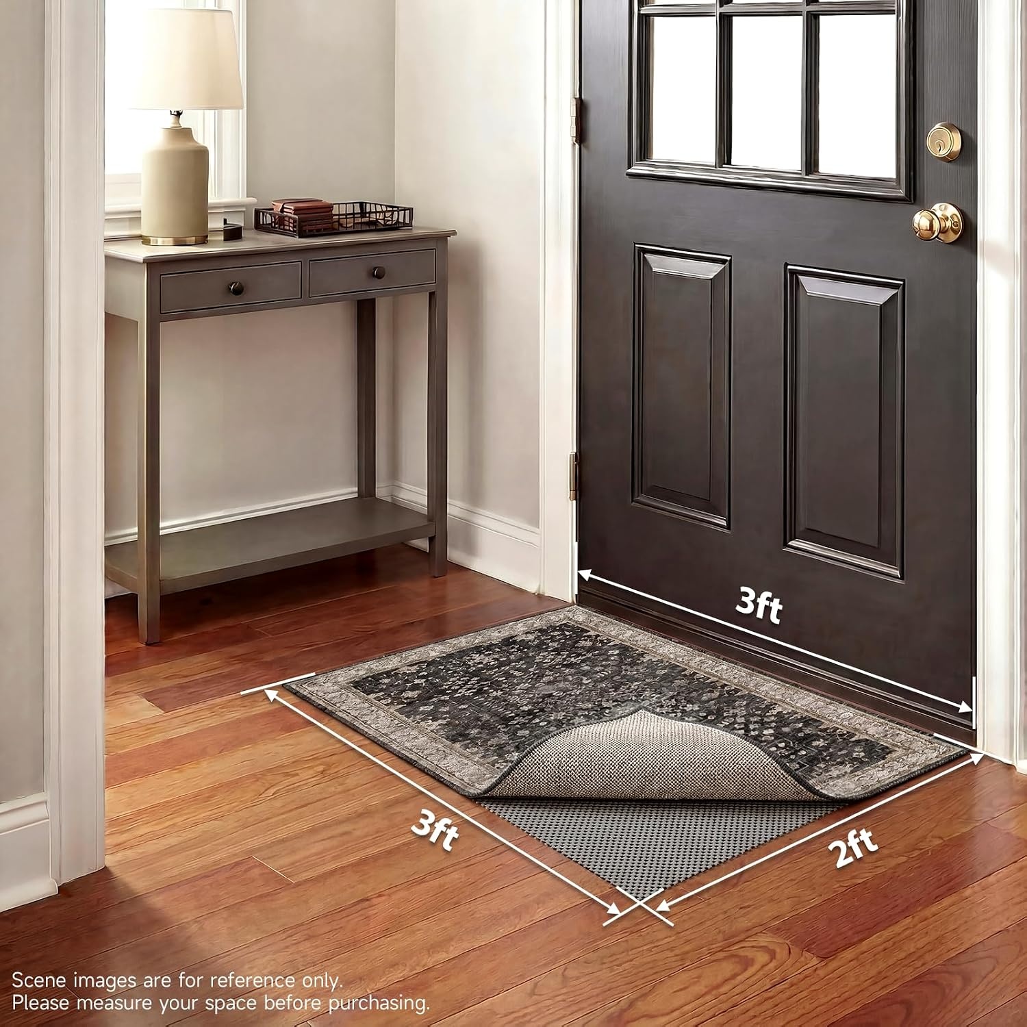 image:imageVeken 9x12 Ft Rug Pad Gripper for Hardwood Floors Non Slip Dark Grey Rug Pads for Area Rug Thick Rug Grippers for Tile Floor Under Carpet Anti Skid Mat with Over 99 Pieces AntiSlip Square PatternDark Grey