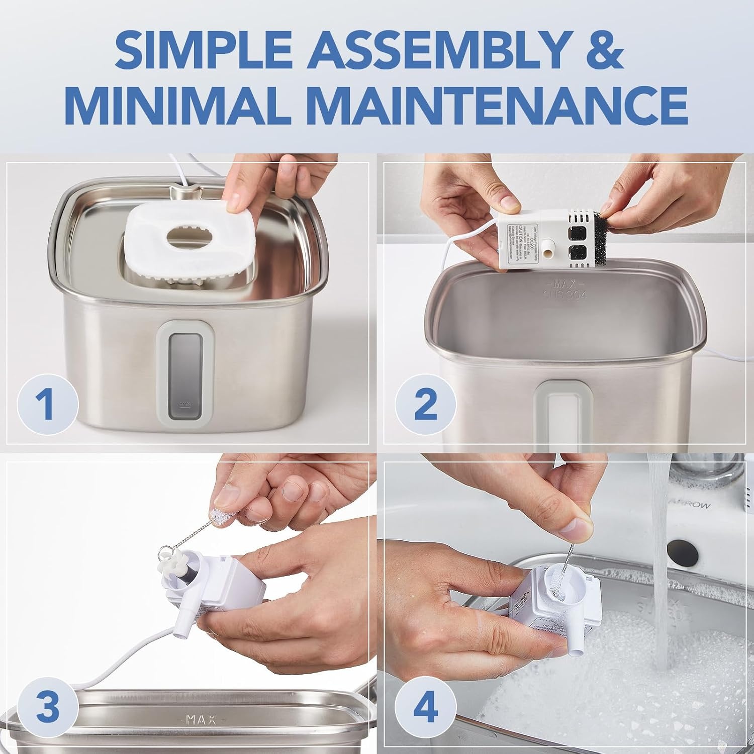 image:imageVeken Cat Water Fountain Filters 8 Pack Replacement Filters and 8 Pack Replacement PreFilter Sponges Set for 50oz 84oz 95oz or 108oz Automatic Pet Fountain Dog Water Dispenser4 Filters4 Sponges 1 month supply