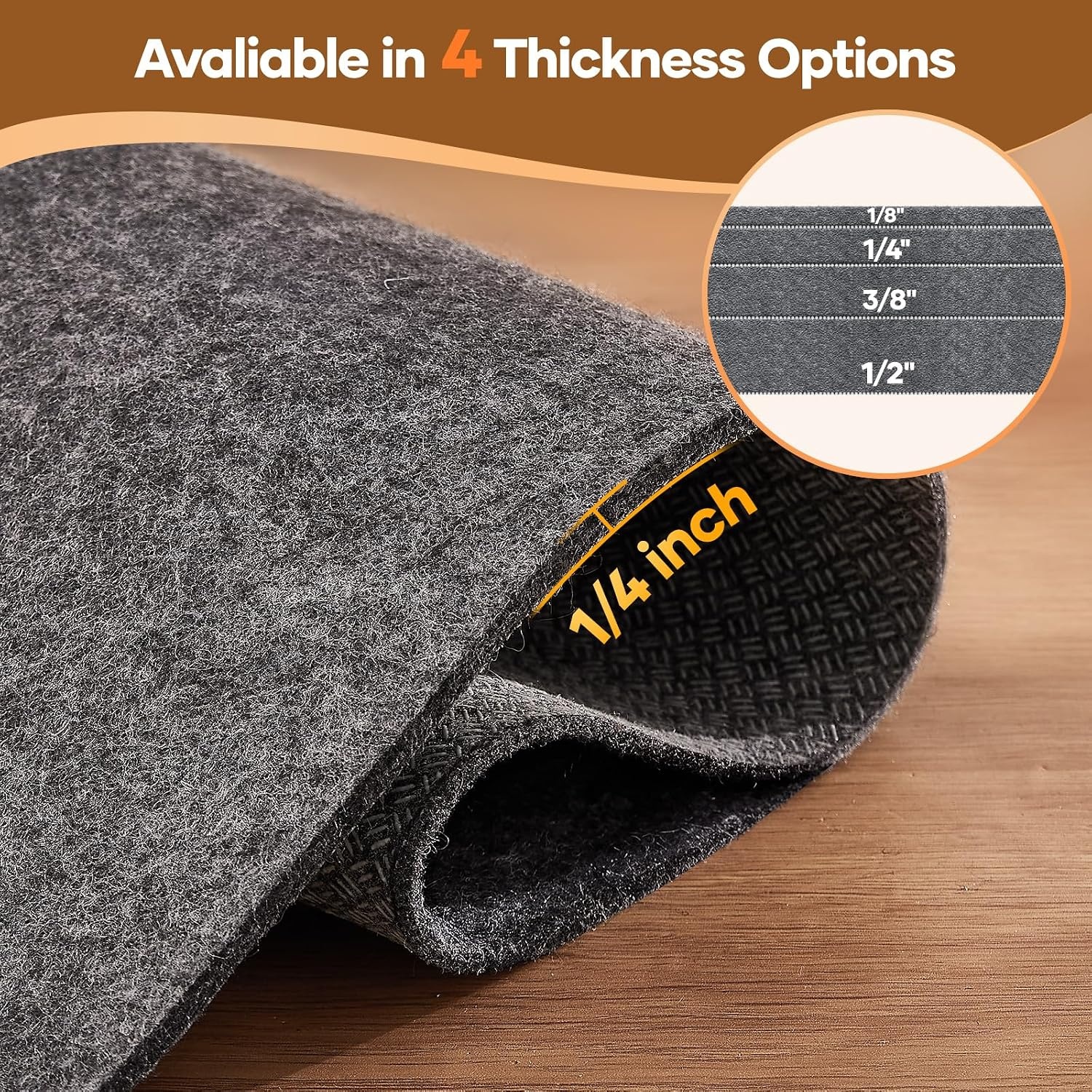 image:imageVeken Non Slip Cushioned Rug Pad Gripper Felt and Silicone Backing 2 x 10 Ft 14 inch Thick Runner Carpet Liner Protector Mat for Area Rugs and Hardwood Floors with 99 Pcs AntiSlip Strips Pattern5 x 7 Rectangular