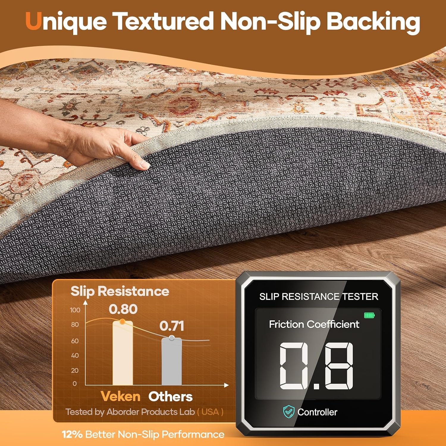 image:imageVeken Non Slip Cushioned Rug Pad Gripper Felt and Silicone Backing 2 x 10 Ft 14 inch Thick Runner Carpet Liner Protector Mat for Area Rugs and Hardwood Floors with 99 Pcs AntiSlip Strips Pattern5Round