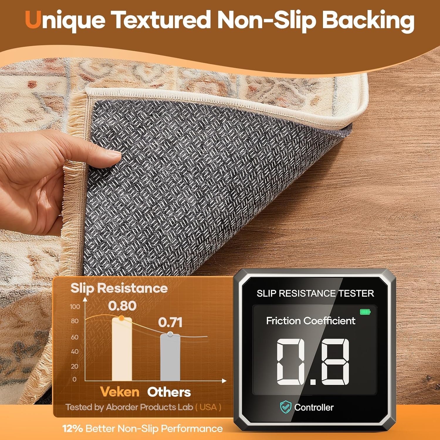 image:imageVeken Non Slip Cushioned Rug Pad Gripper Felt and Silicone Backing 2 x 10 Ft 14 inch Thick Runner Carpet Liner Protector Mat for Area Rugs and Hardwood Floors with 99 Pcs AntiSlip Strips Pattern26 x 12 Rectangular