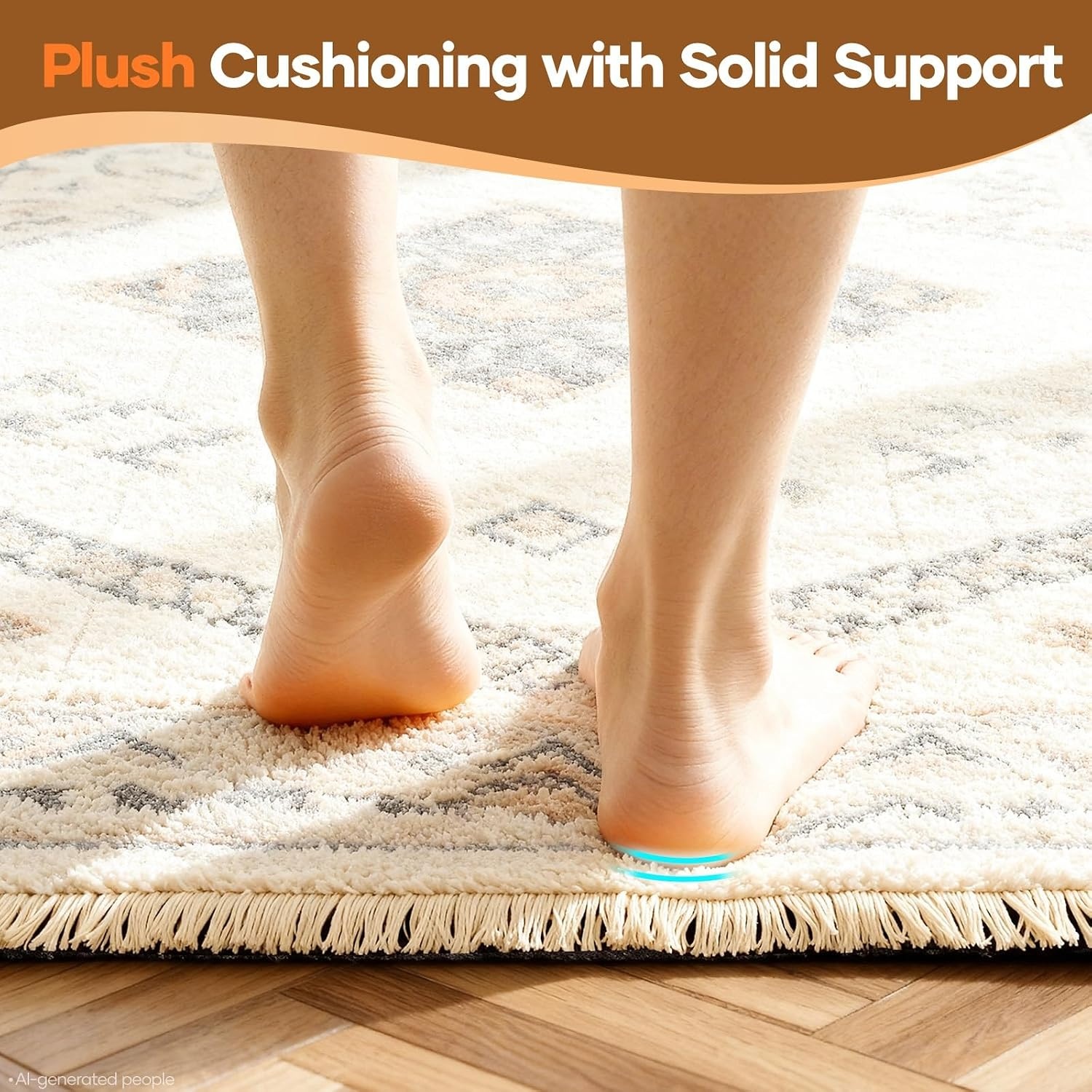 image:imageVeken Non Slip Cushioned Rug Pad Gripper Felt and Silicone Backing 2 x 3 Ft 14 inch Thick Carpet Liner Protector Mat for Area Rugs and Hardwood Floors with Over 99 Pcs AntiSlip Strips Pattern9 x 12 Rectangular