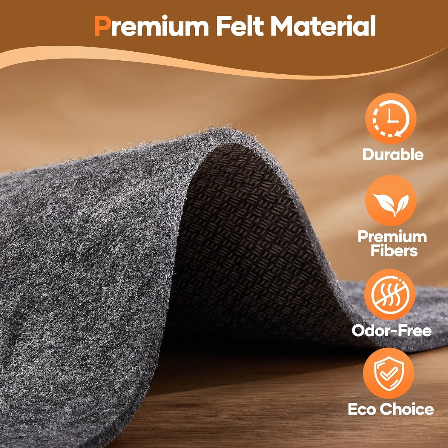 image:imageVeken Non Slip Cushioned Rug Pad Gripper Felt and Silicone Backing 4 x 6 Ft 18 inch Thick Carpet Liner Protector Mat for Area Rugs and Hardwood Floors with Over 99 Pcs AntiSlip Strips Pattern10 x 10 Square