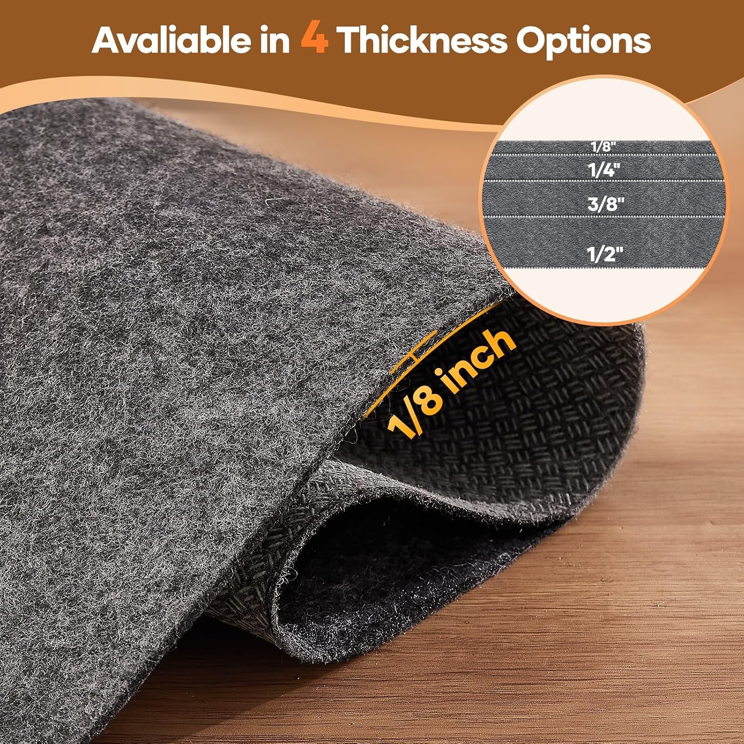 image:imageVeken Non Slip Cushioned Rug Pad Gripper Felt and Silicone Backing 9 x 12 Ft 14 inch Thick Carpet Liner Protector Mat for Area Rugs and Hardwood Floors with Over 99 Pcs AntiSlip Strips Pattern2 x 4 Rectangular