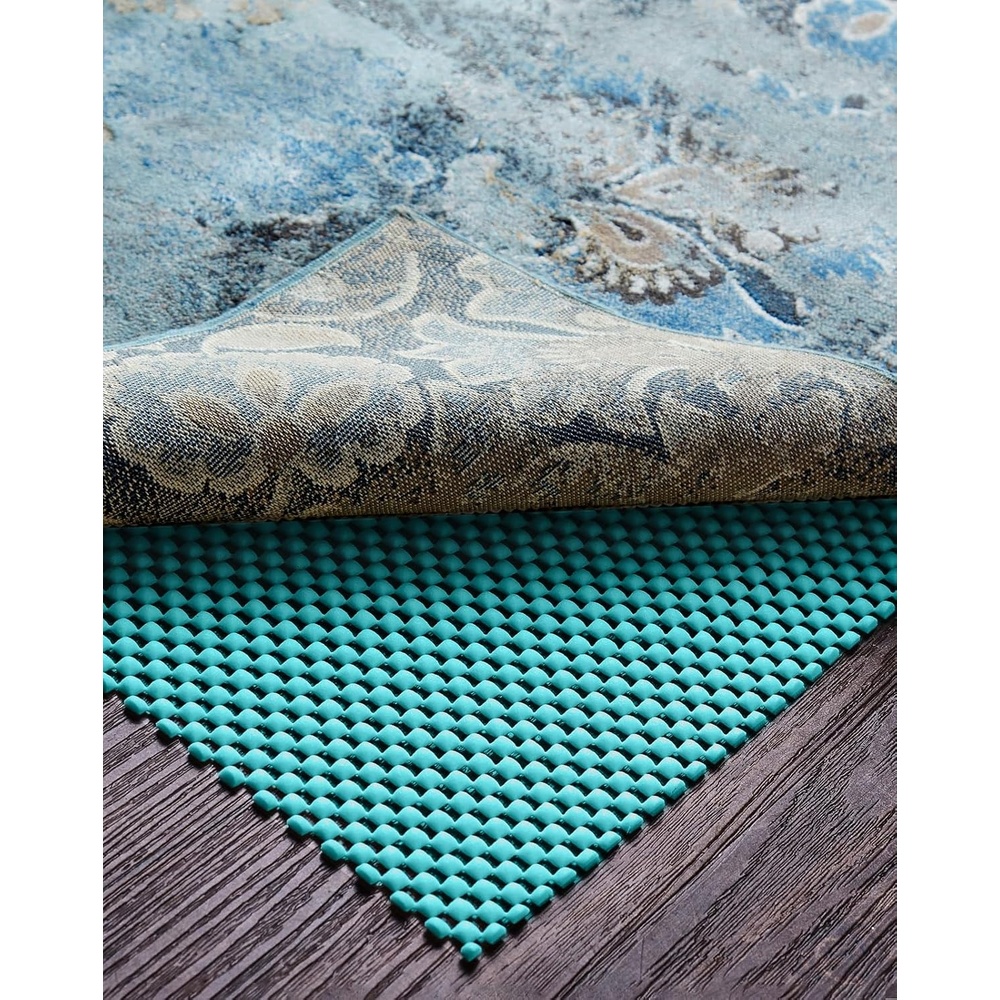 image:imageVeken 9x12 Ft Rug Pad Gripper for Hardwood Floors Non Slip Dark Grey Rug Pads for Area Rug Thick Rug Grippers for Tile Floor Under Carpet Anti Skid Mat with Over 99 Pieces AntiSlip Square PatternCyan