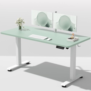 Veken 47.2 Inch Large Electric Standing Desk, Gaming Table, Brown | Height Adjustable Sit Stand Up Computer Tables for Home Office, Study , Writing, Suit students, employees and group work(Green)
