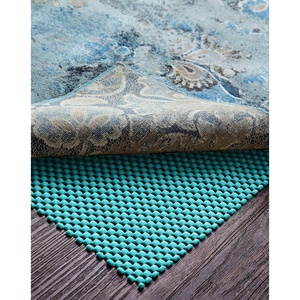 Veken 9×12 Ft Rug Pad Gripper for Hardwood Floors, Non Slip Dark Grey Rug Pads for Area Rug, Thick Rug Grippers for Tile Floor, Under Carpet Anti Skid Mat, with Over 99 Pieces Anti-Slip Square Pattern(Cyan)