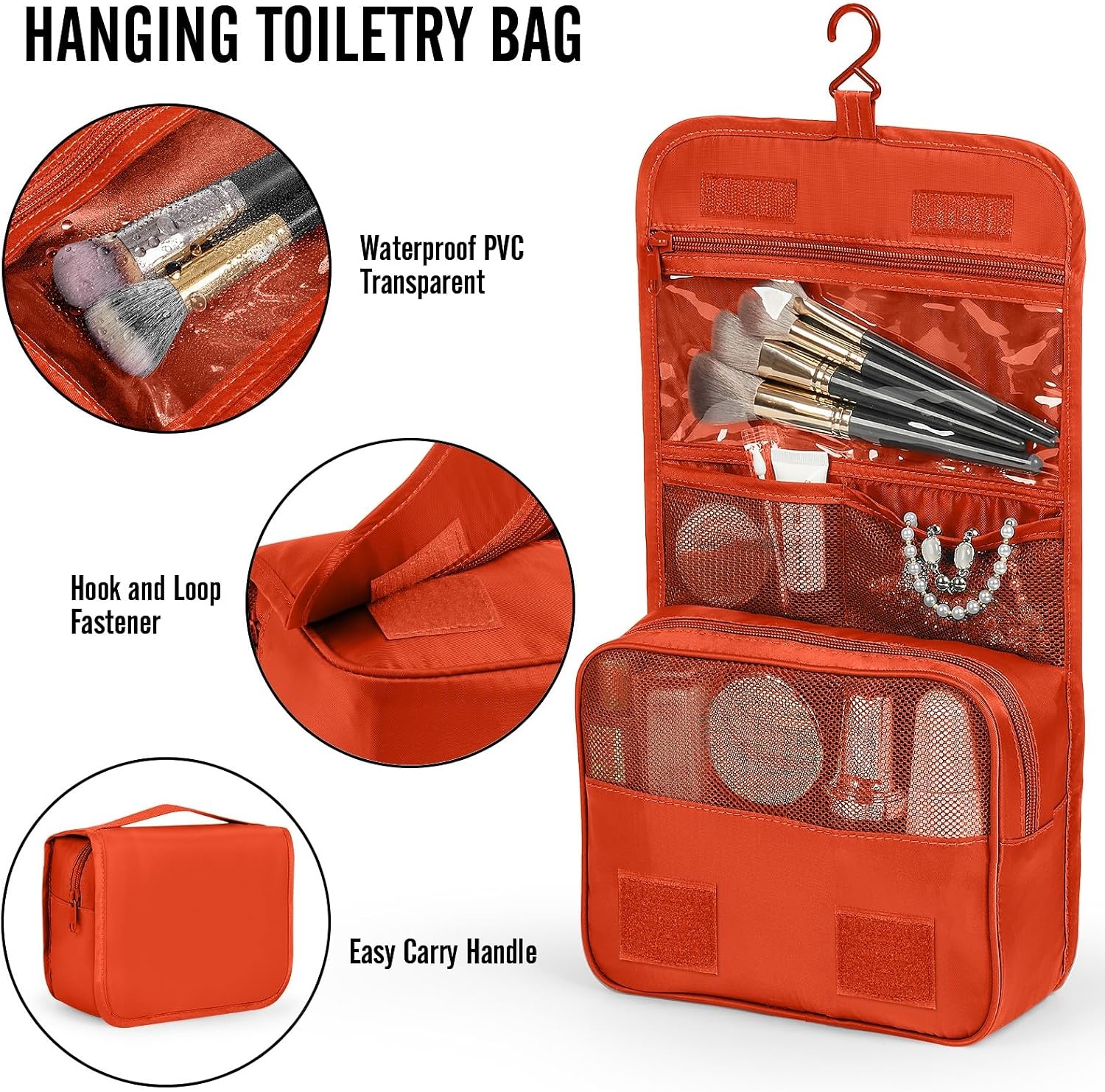 image:imageVeken 10 Set Packing Cubes for Travel Essentials Suitcase Organizer Bags in 4 Sizes CarryOn Luggage Accessories with Laundry Bag Airplane Must Have with 99Count Mesh Holes13 Orange