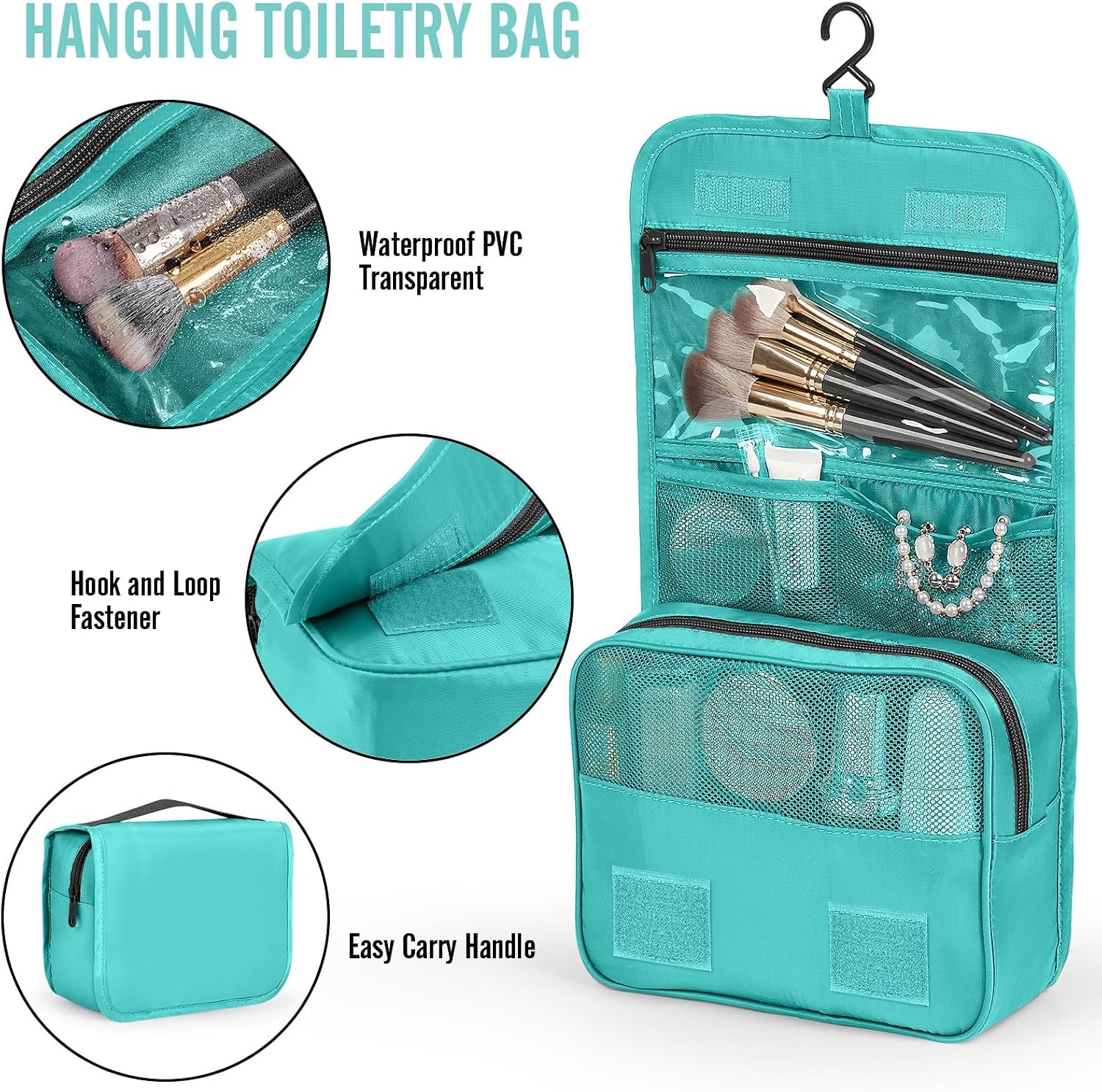 image:imageVeken 10 Set Packing Cubes for Travel Essentials Suitcase Organizer Bags in 4 Sizes CarryOn Luggage Accessories with Laundry Bag Airplane Must Have with 99Count Mesh Holes10 Teal