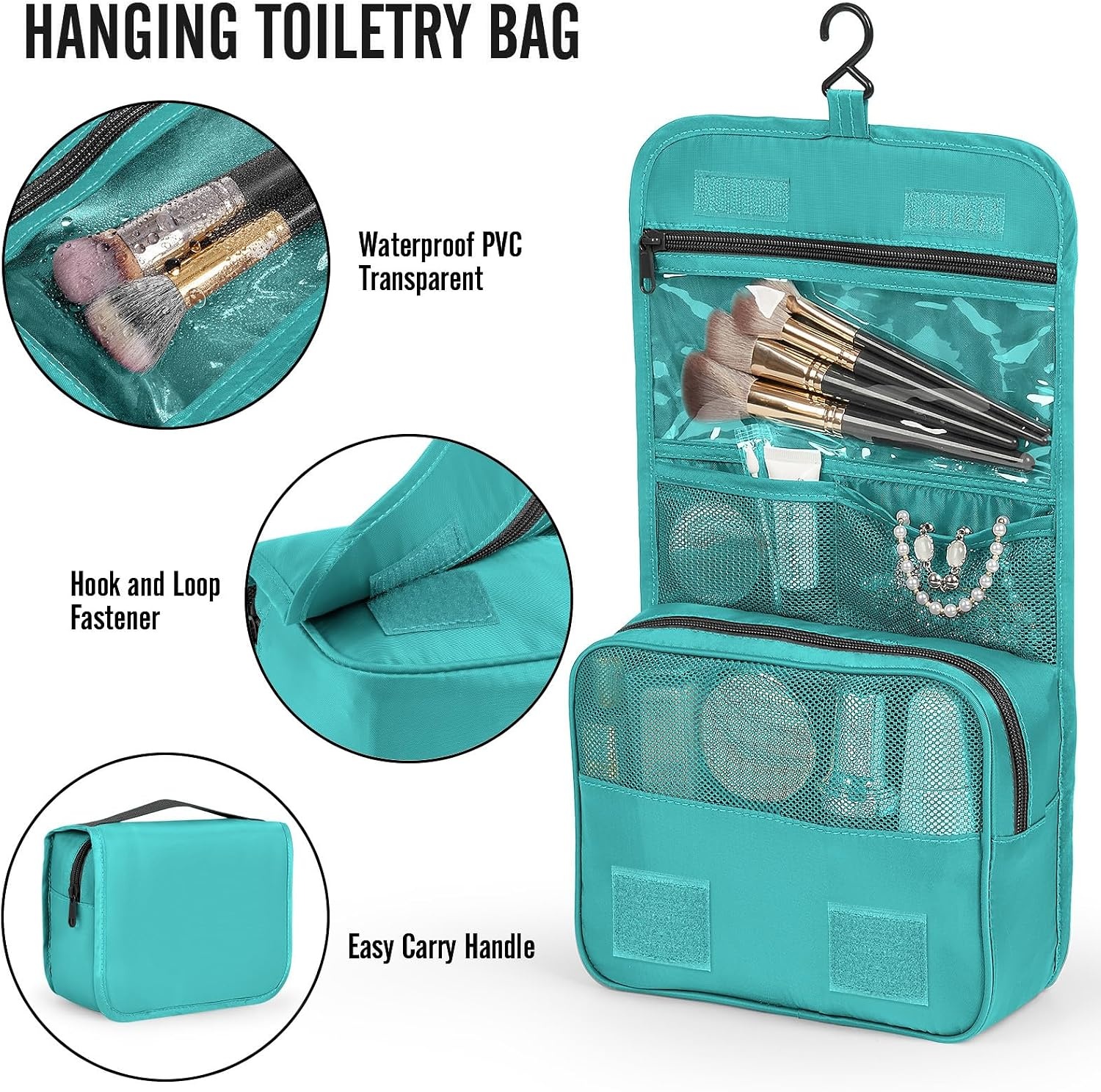 image:imageVeken 10 Set Packing Cubes for Travel Essentials Suitcase Organizer Bags in 4 Sizes CarryOn Luggage Accessories with Laundry Bag Airplane Must Have with 99Count Mesh HolesTeal