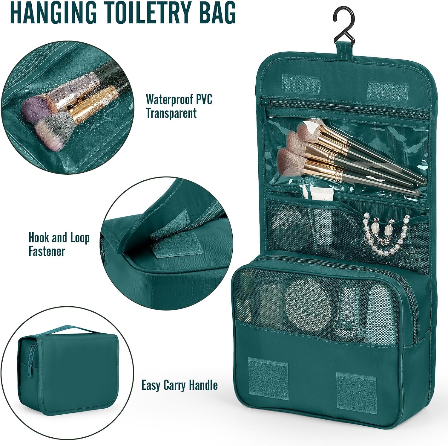 image:imageVeken 10 Set Packing Cubes for Travel Essentials Suitcase Organizer Bags in 4 Sizes CarryOn Luggage Accessories with Laundry Bag Airplane Must Have with 99Count Mesh Holes03 Deep Teal