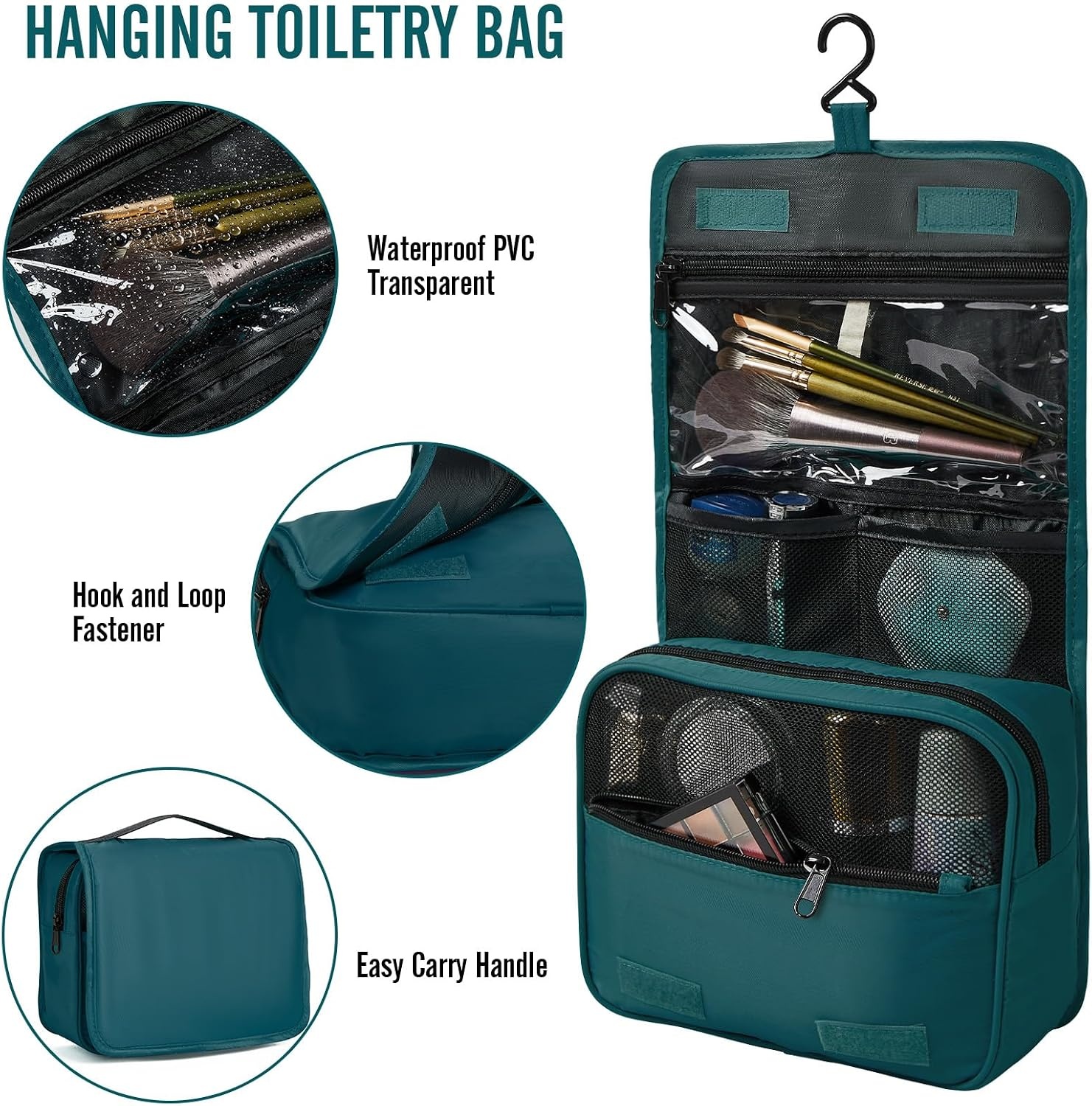 image:imageVeken 10 Set Packing Cubes for Travel Essentials Suitcase Organizer Bags in 4 Sizes CarryOn Luggage Accessories with Laundry Bag Airplane Must Have with 99Count Mesh Holes03 Deep Teal