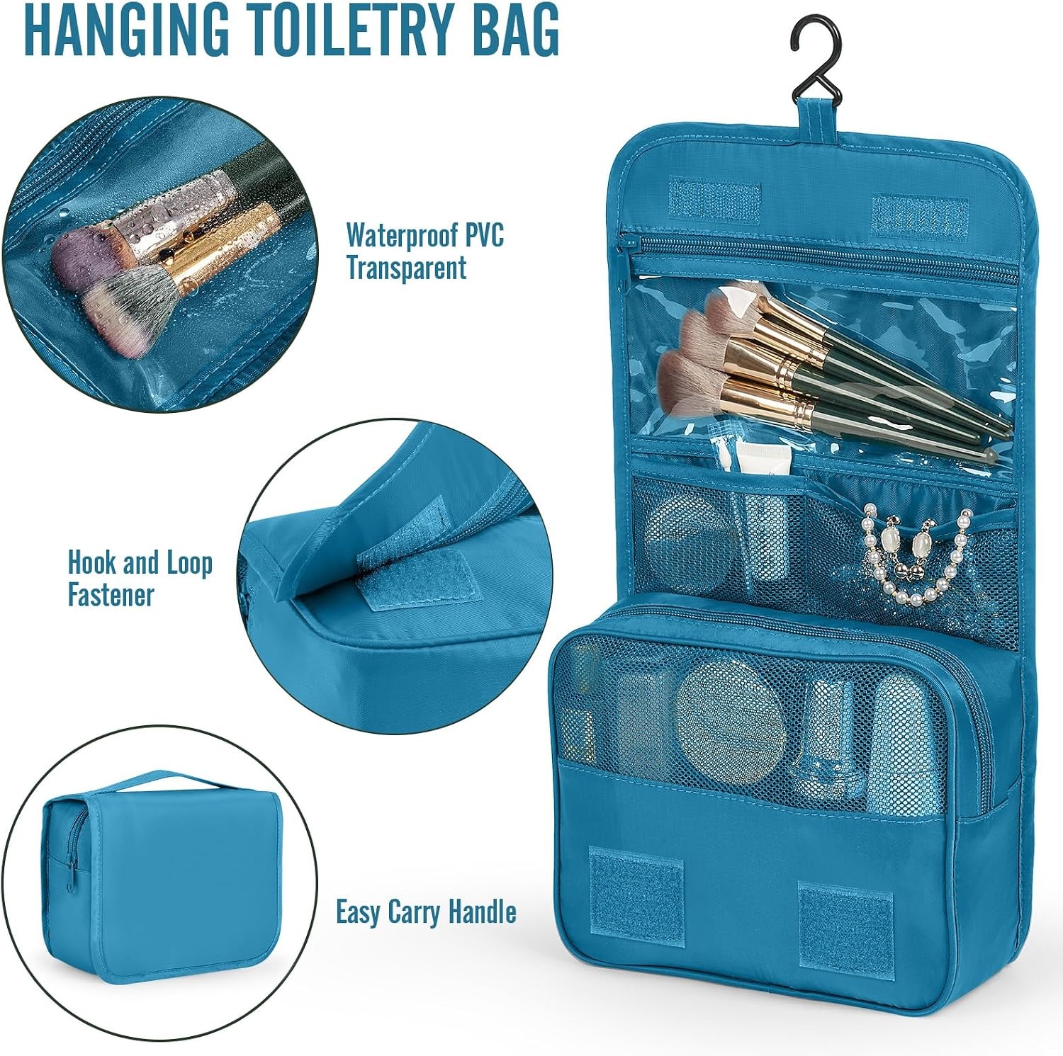 image:imageVeken 10 Set Packing Cubes for Travel Essentials Suitcase Organizer Bags in 4 Sizes CarryOn Luggage Accessories with Laundry Bag Airplane Must Have with 99Count Mesh Holes15 Ocean Blue