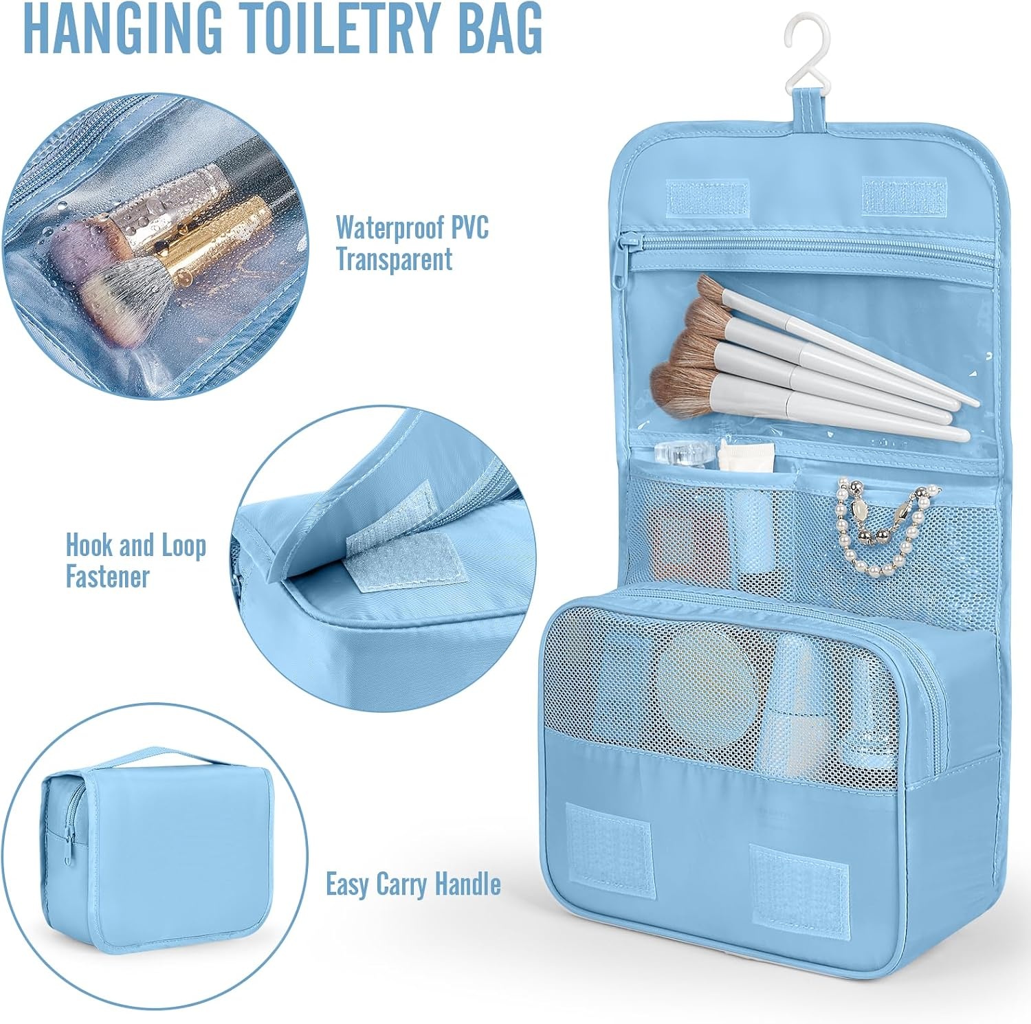 image:imageVeken 10 Set Packing Cubes for Travel Essentials Suitcase Organizer Bags in 4 Sizes CarryOn Luggage Accessories with Laundry Bag Airplane Must Have with 99Count Mesh Holes06 Starlight Bluen