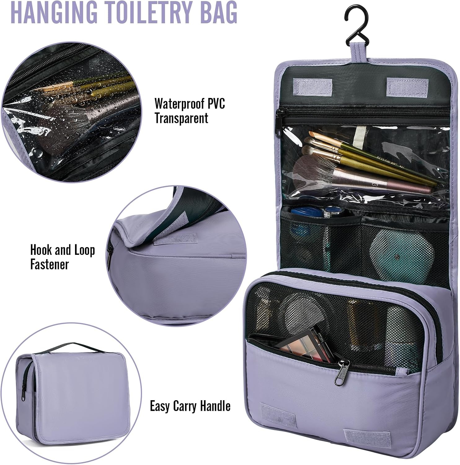 image:imageVeken 10 Set Packing Cubes for Travel Essentials Suitcase Organizer Bags in 4 Sizes CarryOn Luggage Accessories with Laundry Bag Airplane Must Have with 99Count Mesh Holes04 Purple Gray