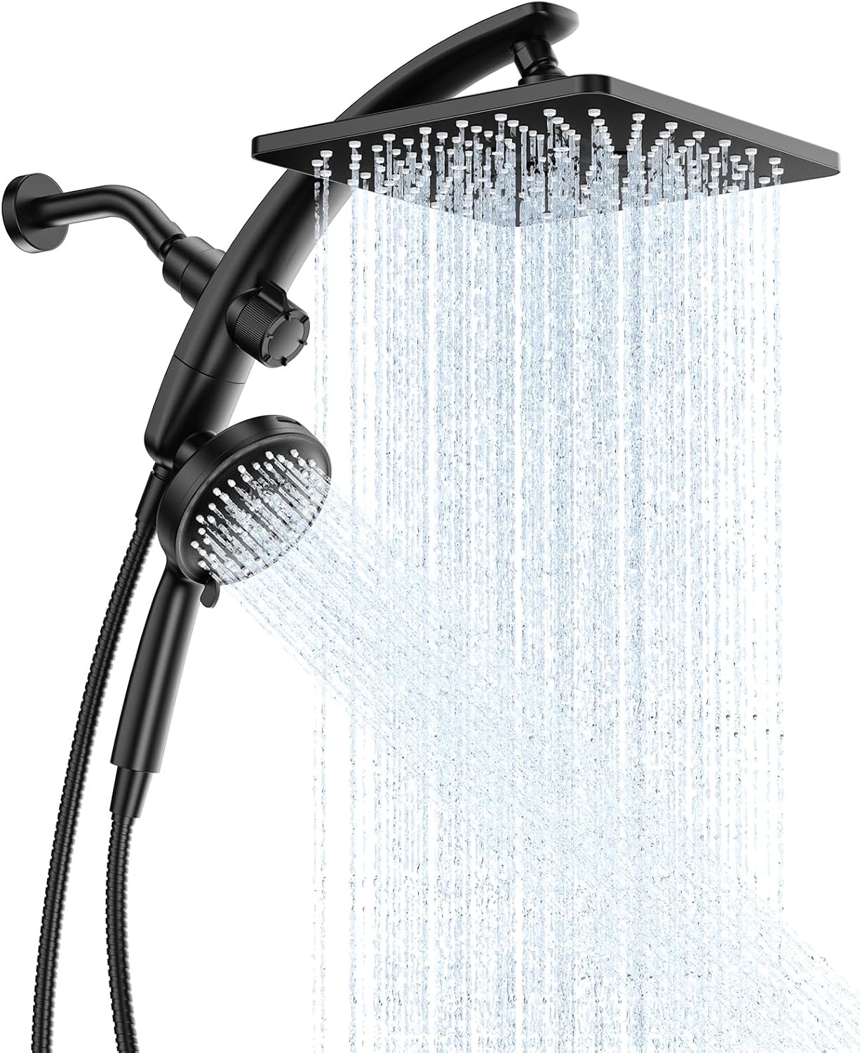 image:imageVeken 10 Square Shower Head with HandheldMultipatternPower JetMagneticMatte Black