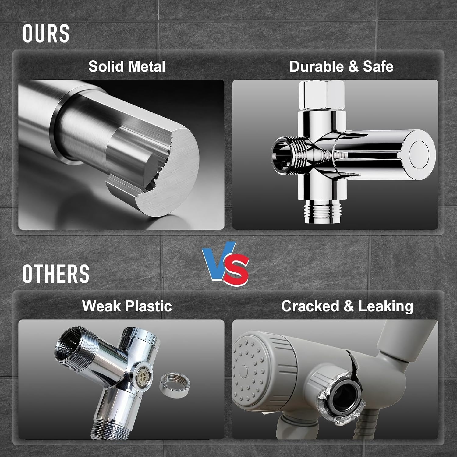 image:imageVeken 118 Rain Shower Head with HandheldDual High Pressure Shower HeadsChrome Silver