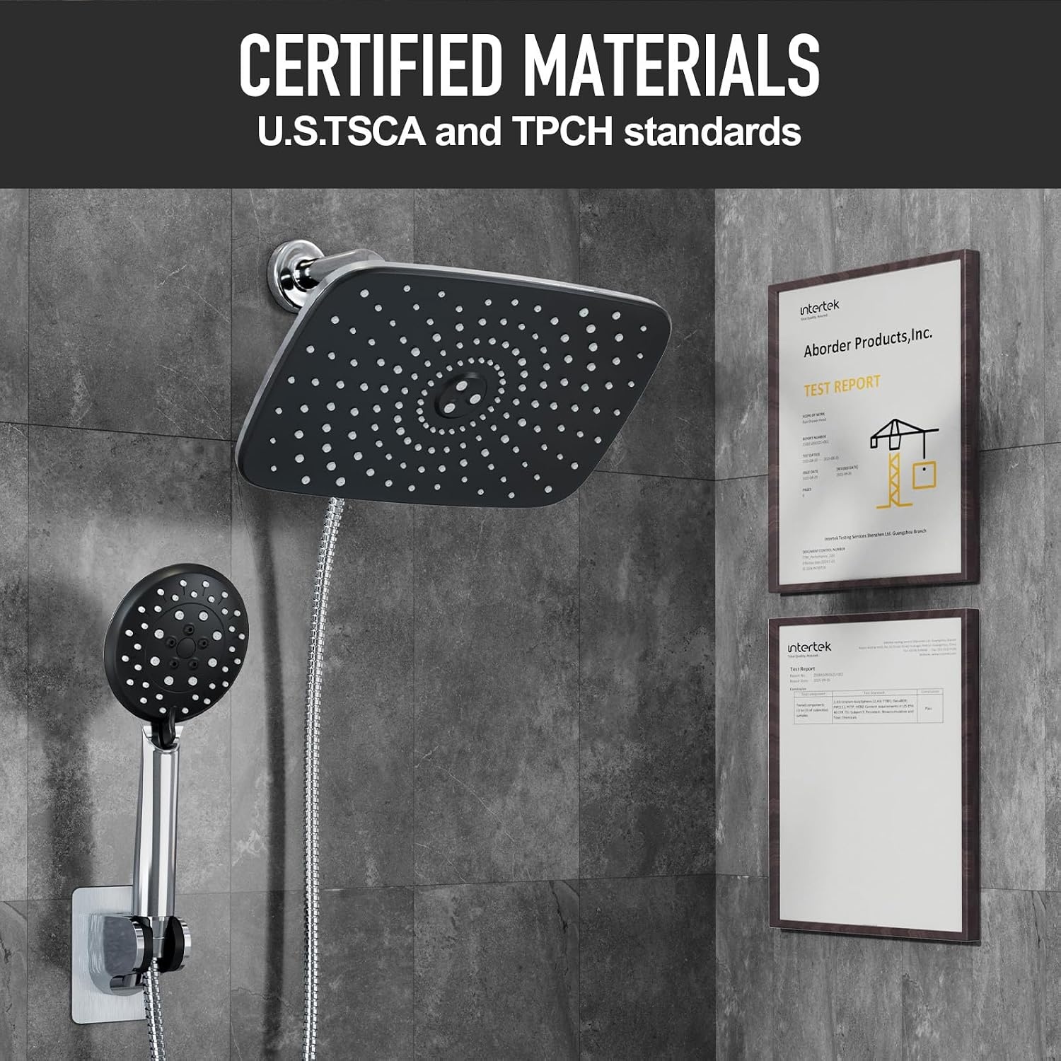 image:imageVeken 118 Rain Shower Head with HandheldDual High Pressure Shower HeadsChrome Silver