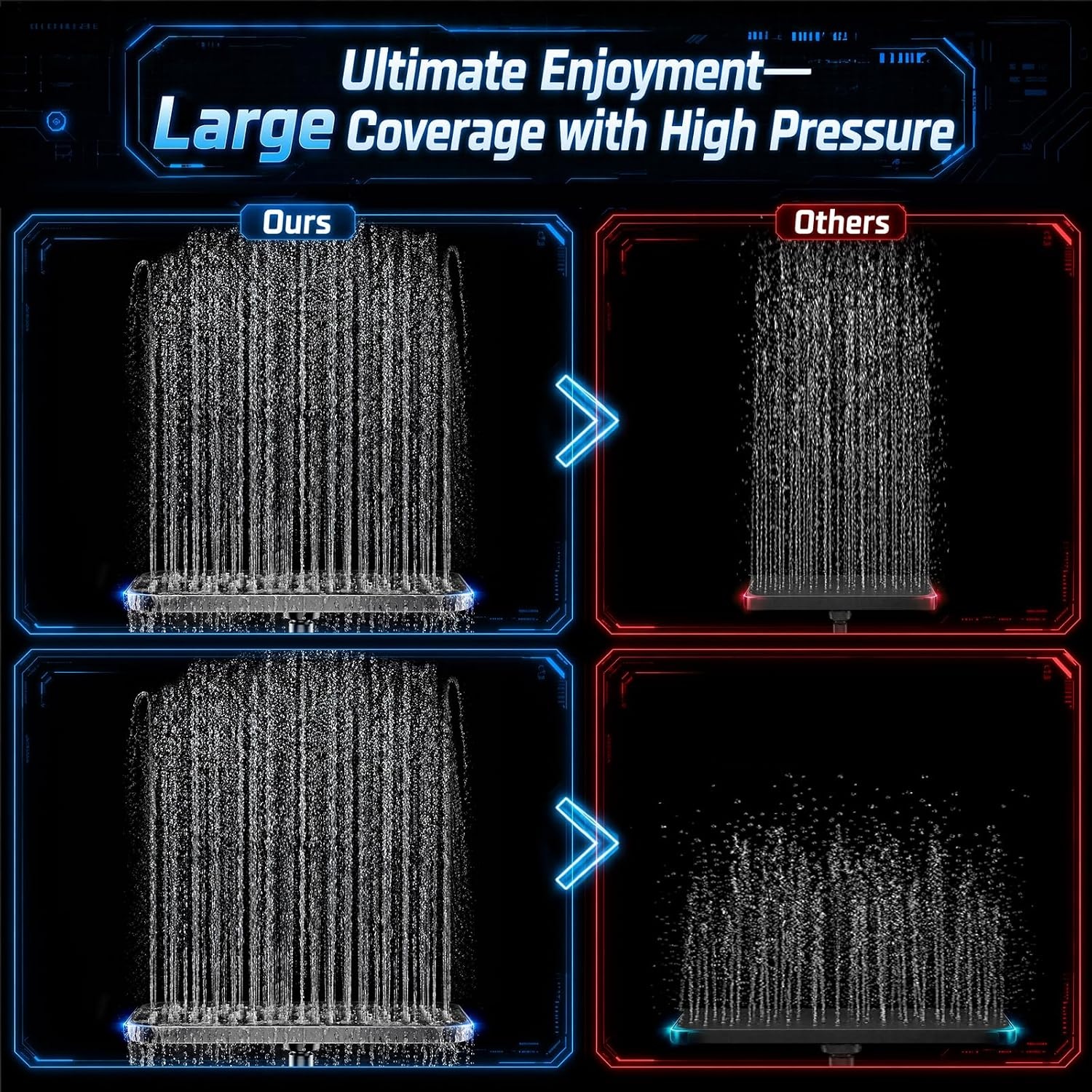 image:imageVeken 12 Rain Shower Head with HandheldHigh Pressure Power WashMagneticChrome