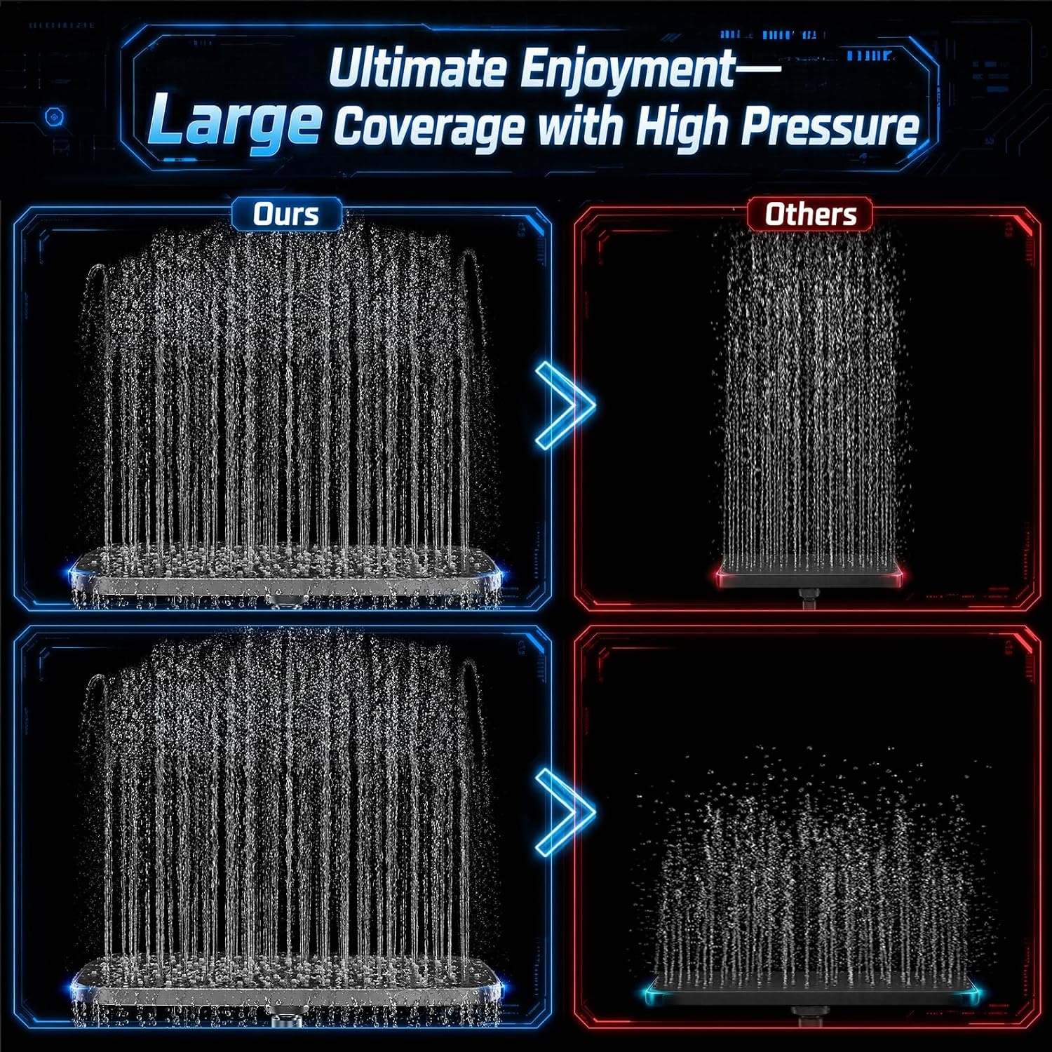 image:imageVeken 12 Rain Shower Head with HandheldHigh Pressure Power WashMagneticChrome