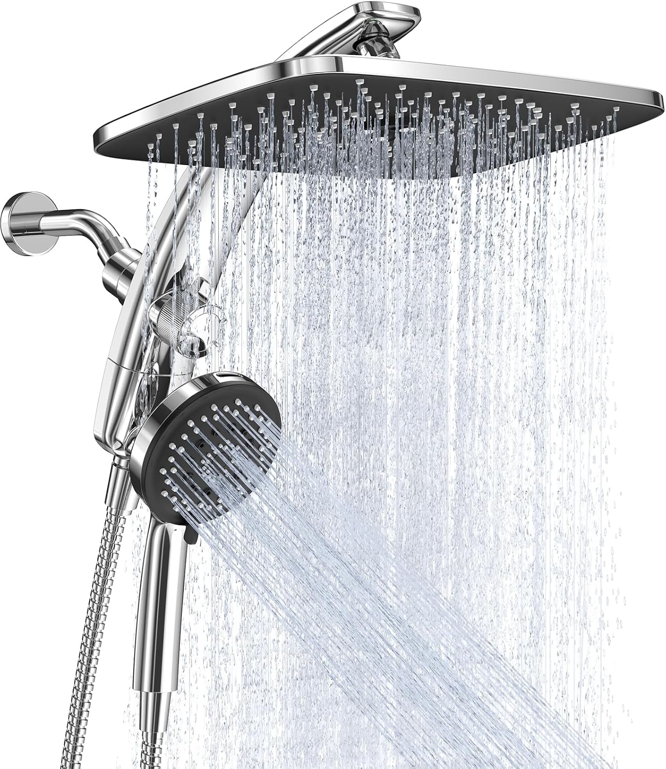 image:imageVeken 12 Rain Shower Head with HandheldHigh Pressure Power WashMagneticChrome