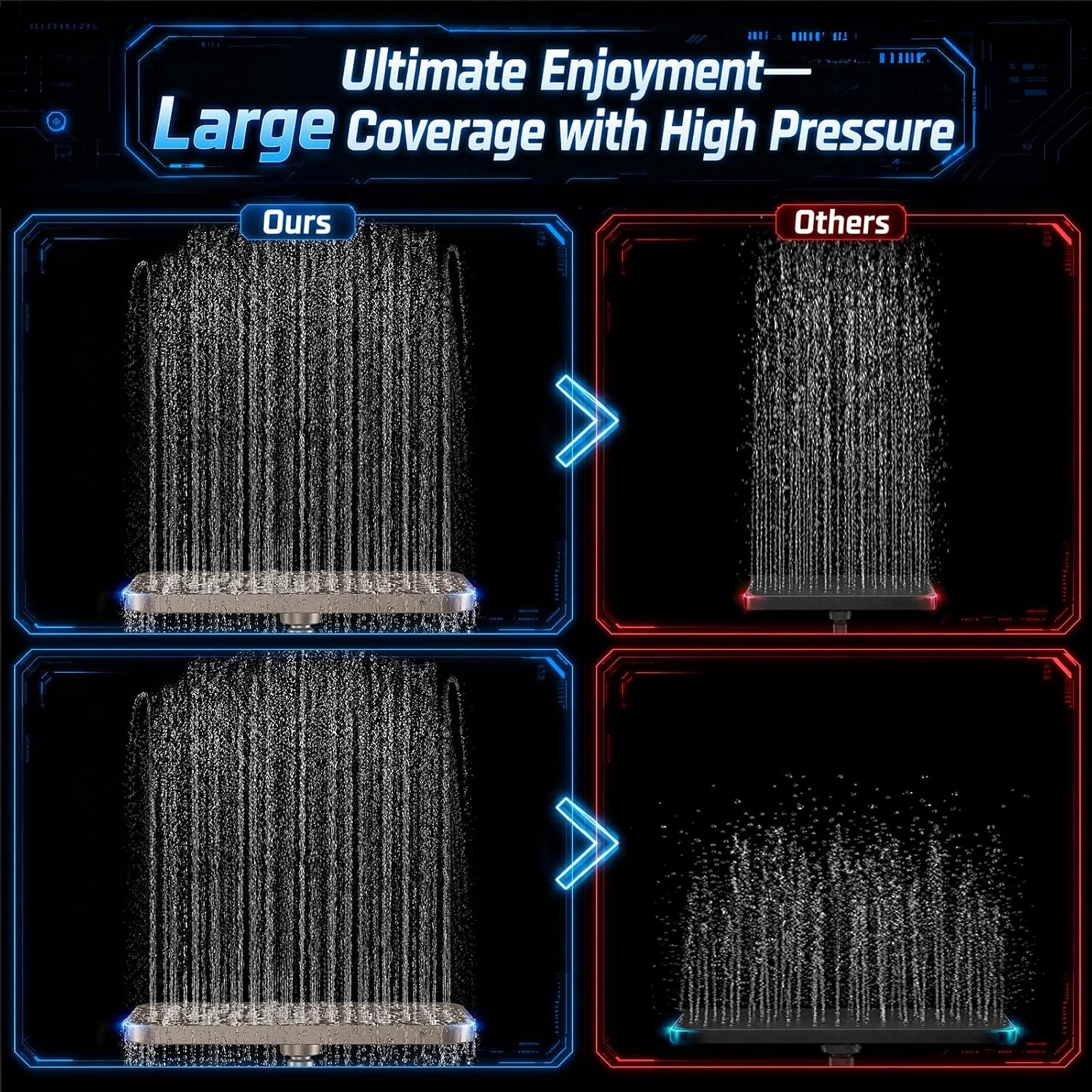 image:imageVeken 12 Rain Shower Head with HandheldHigh Pressure Power WashMagneticStarlight