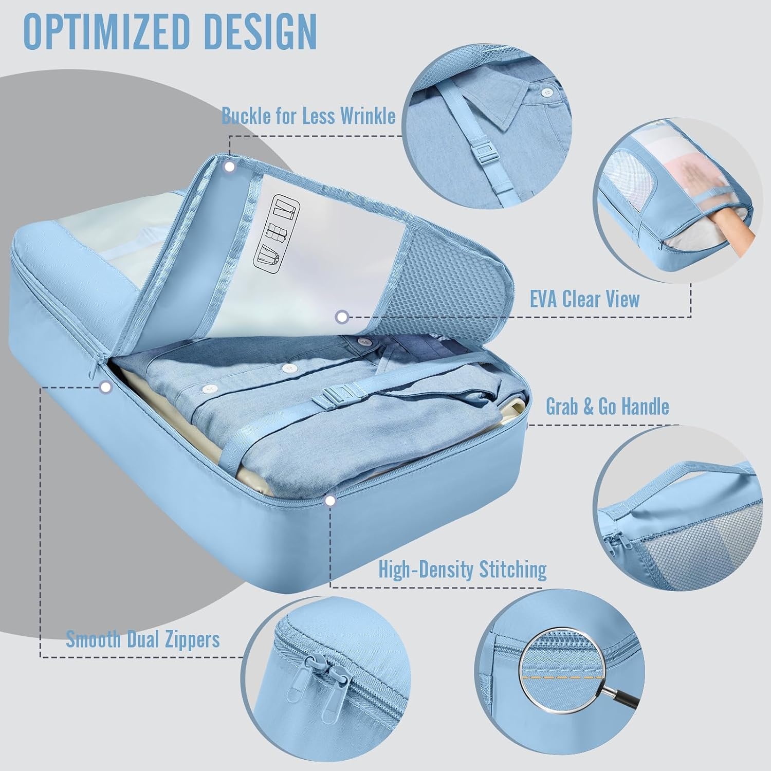 image:imageVeken 4 Set6 Set 8 Set 9 Set 10 Set 11 Set Packing Cubes for Travel Essentials 10 Set 02 Cream10 Starlight Bluen