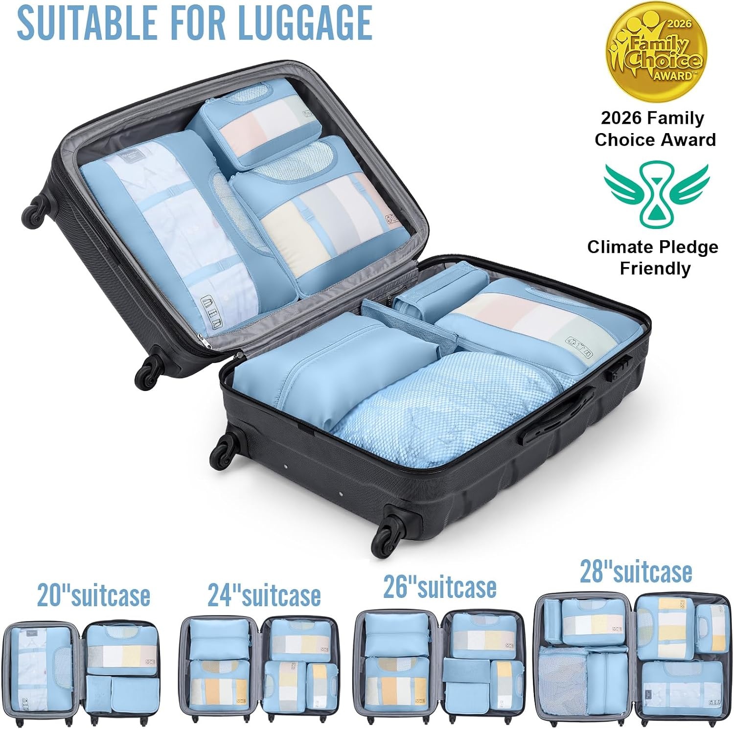 image:imageVeken 4 Set6 Set 8 Set 9 Set 10 Set 11 Set Packing Cubes for Travel Essentials 10 Set 02 Cream10 Starlight Bluen