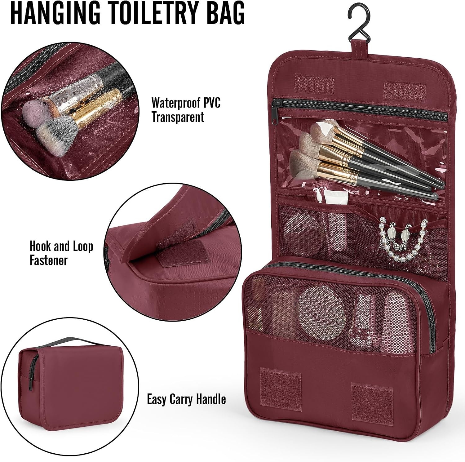 image:imageVeken 4 Set6 Set 8 Set 9 Set 10 Set 11 Set Packing Cubes for Travel Essentials 10 Set 02 Cream11 Wine Red